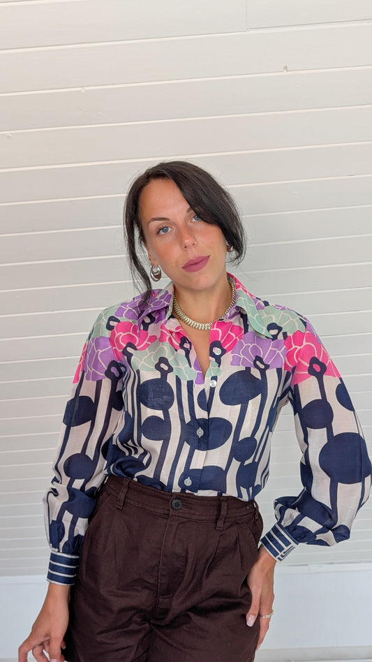Blouse 70s Lanvin soie T36