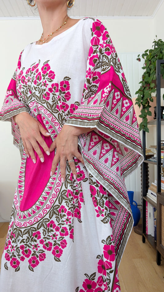 Robe caftan coton 70s taille unique