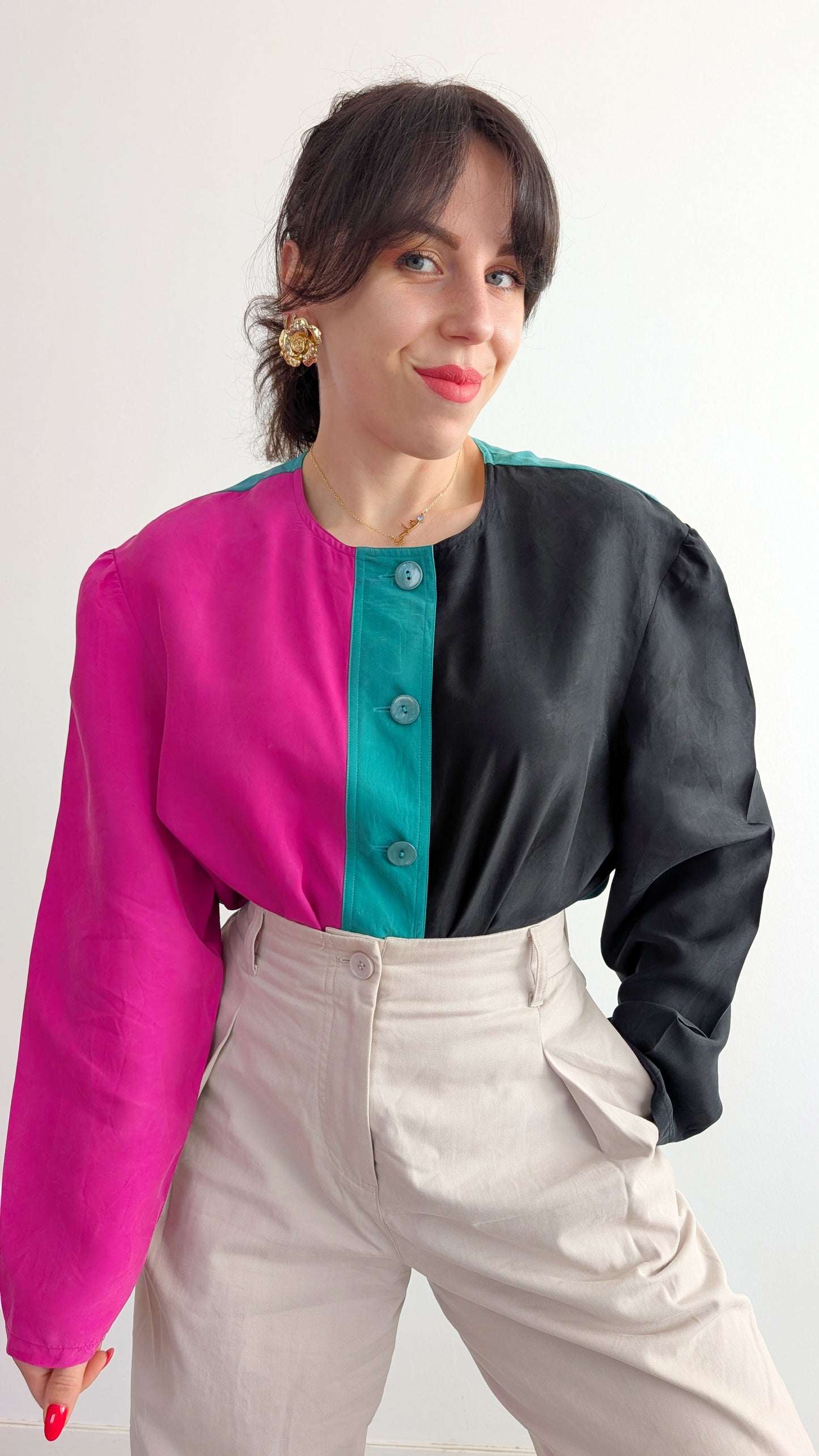 Blouse soie 1980 taille 42-44