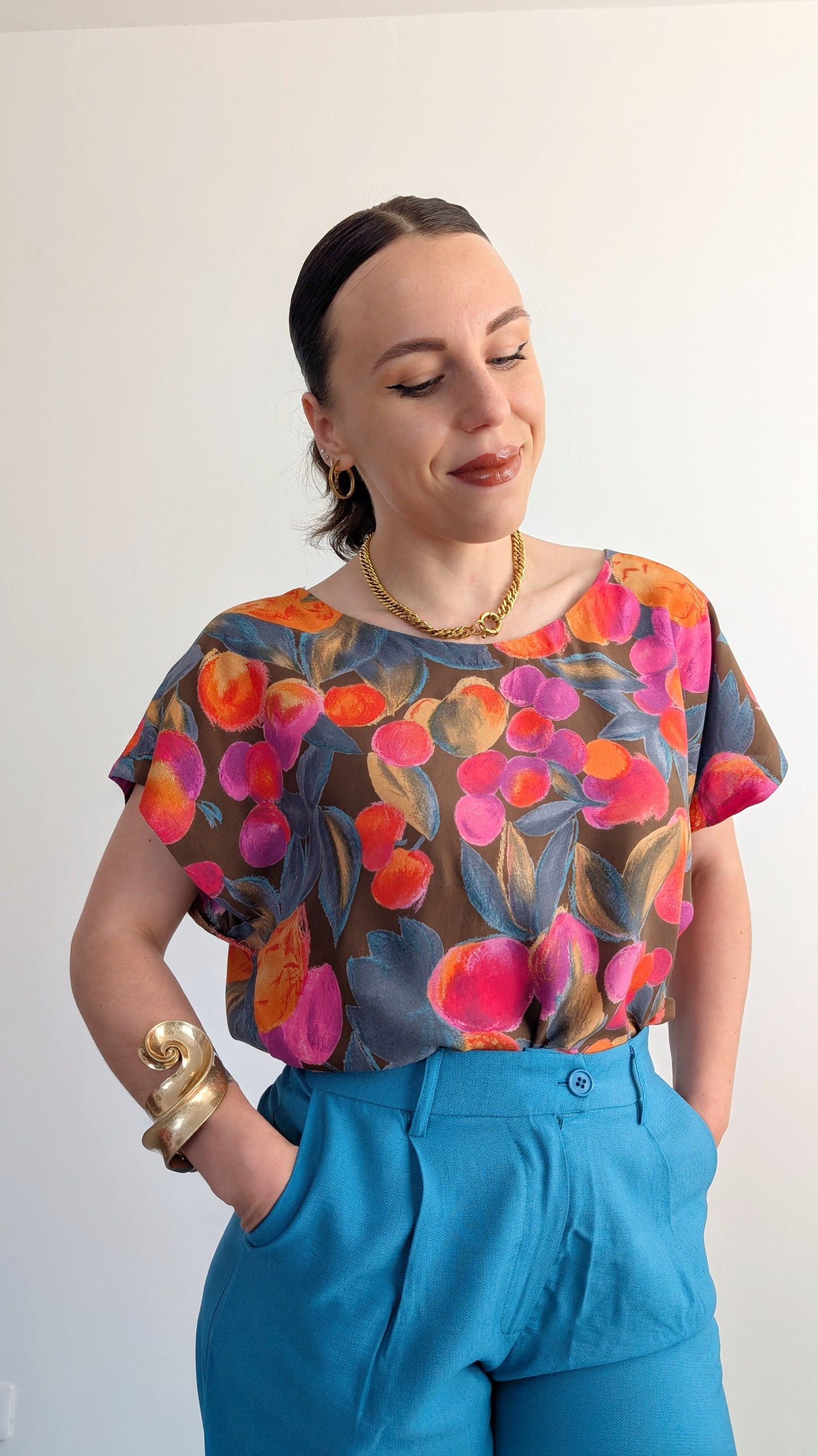 Haut fleuri viscose taille 42-44