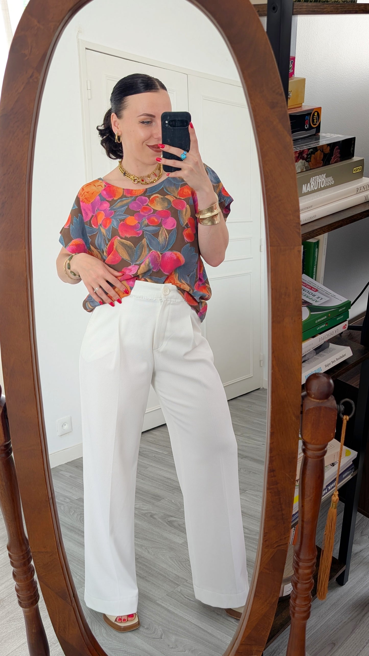 Haut fleuri viscose taille 42-44