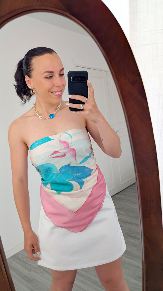 Foulard soie peint à la main