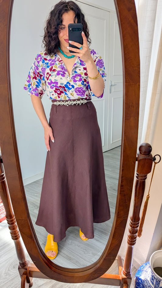 Jupe maxi en lin taille 42