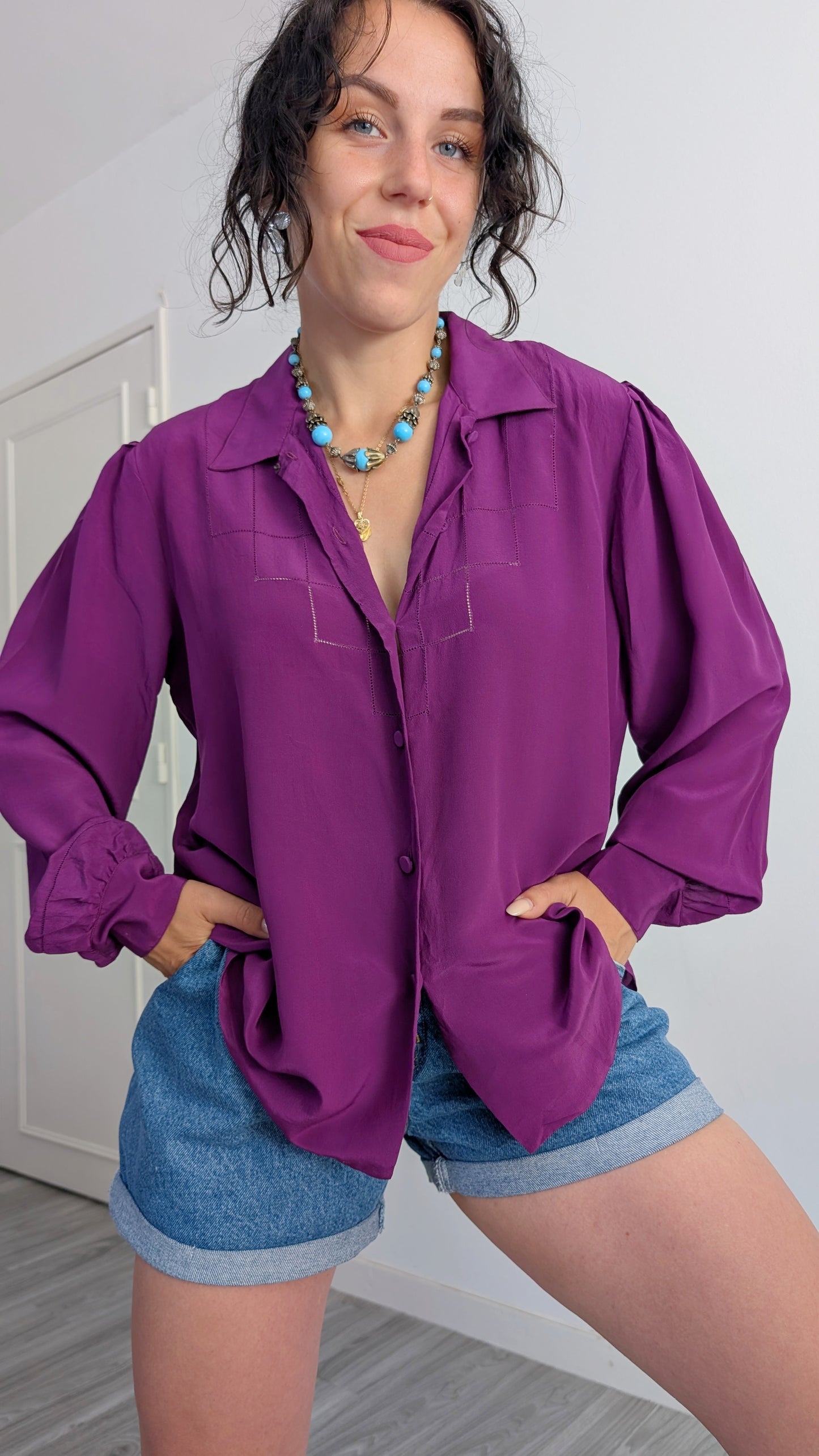 Blouse soie 80s T40-42