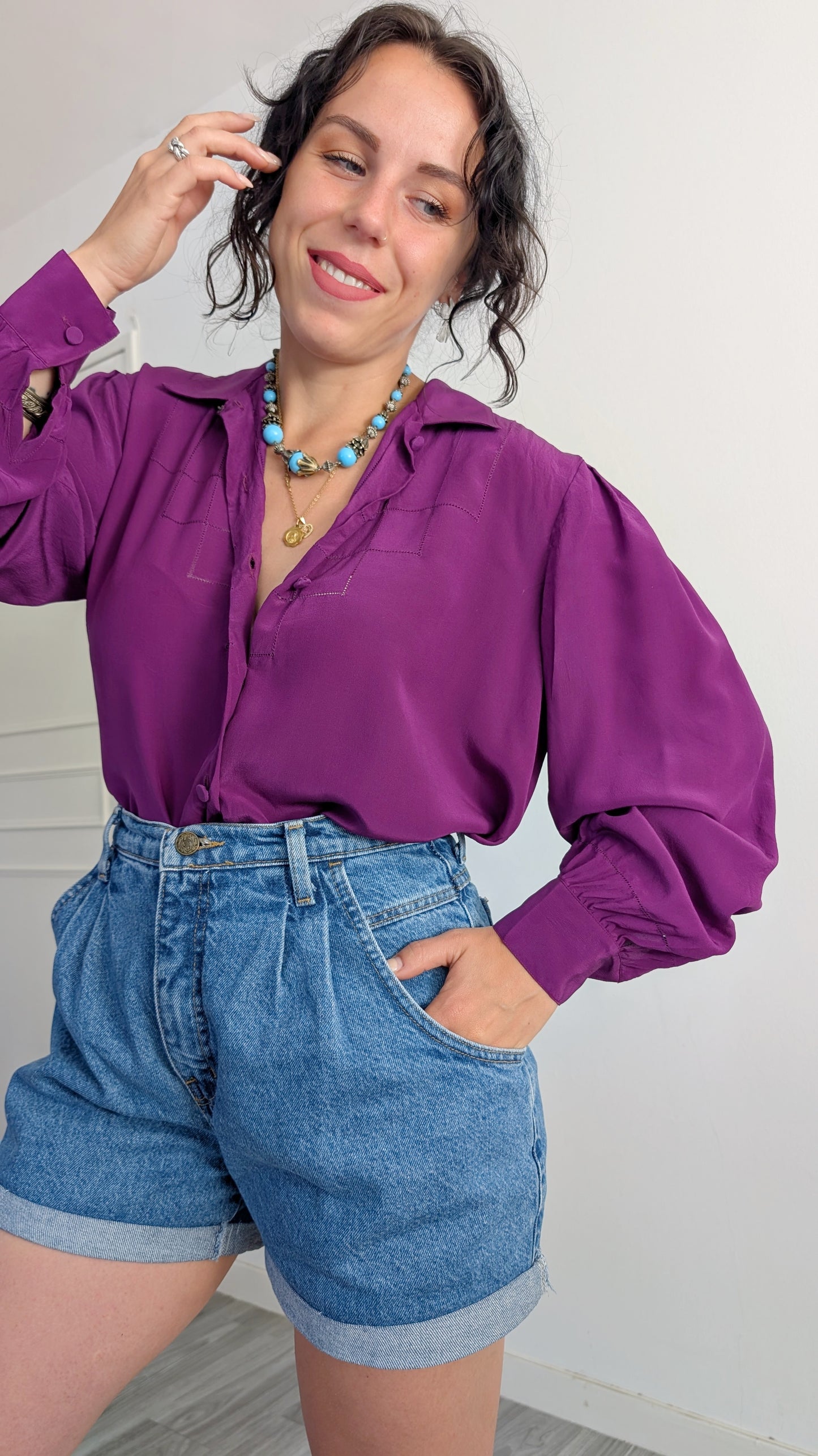 Blouse soie 80s T40-42