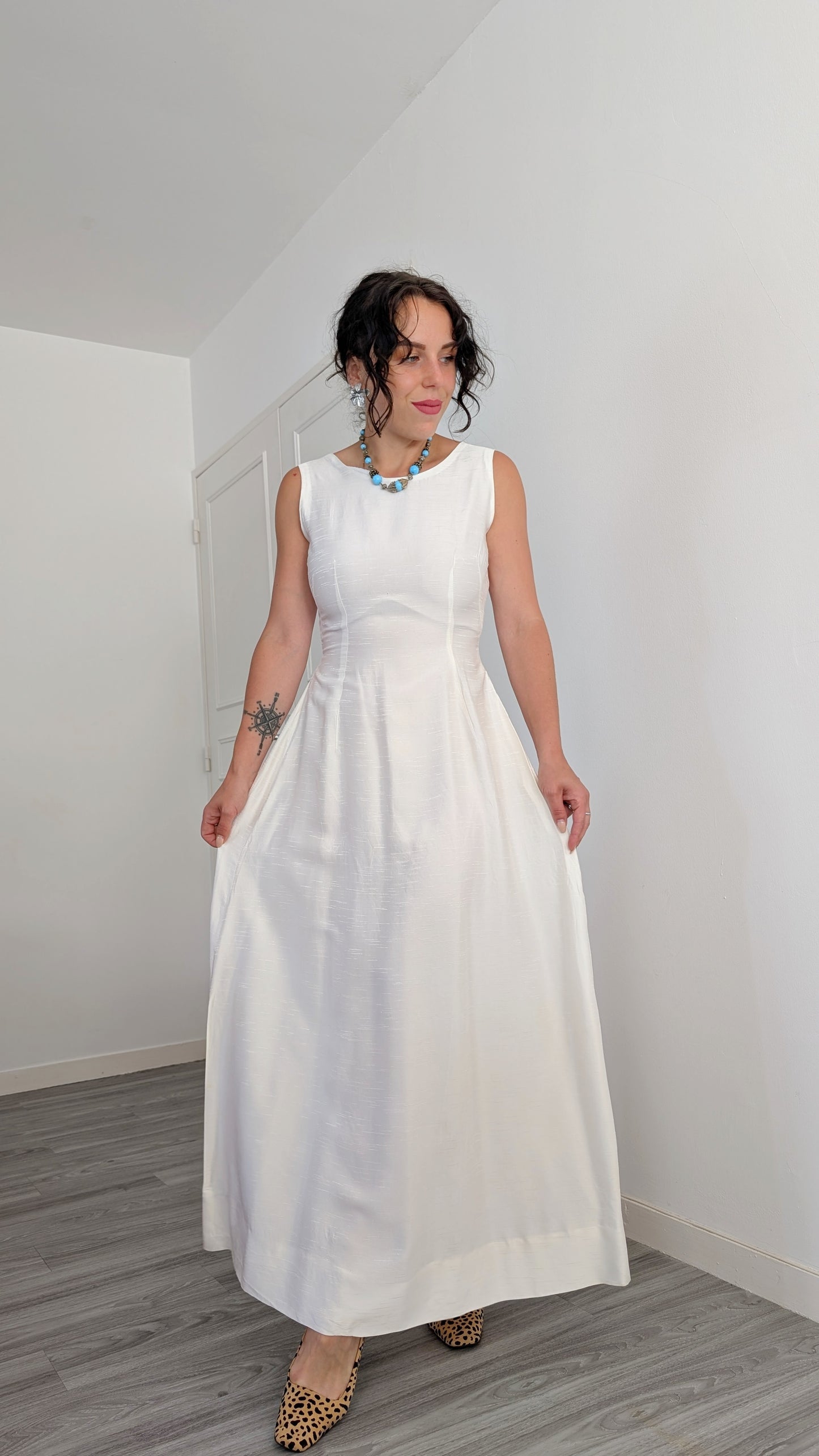Robe ancienne soie sauvage T36