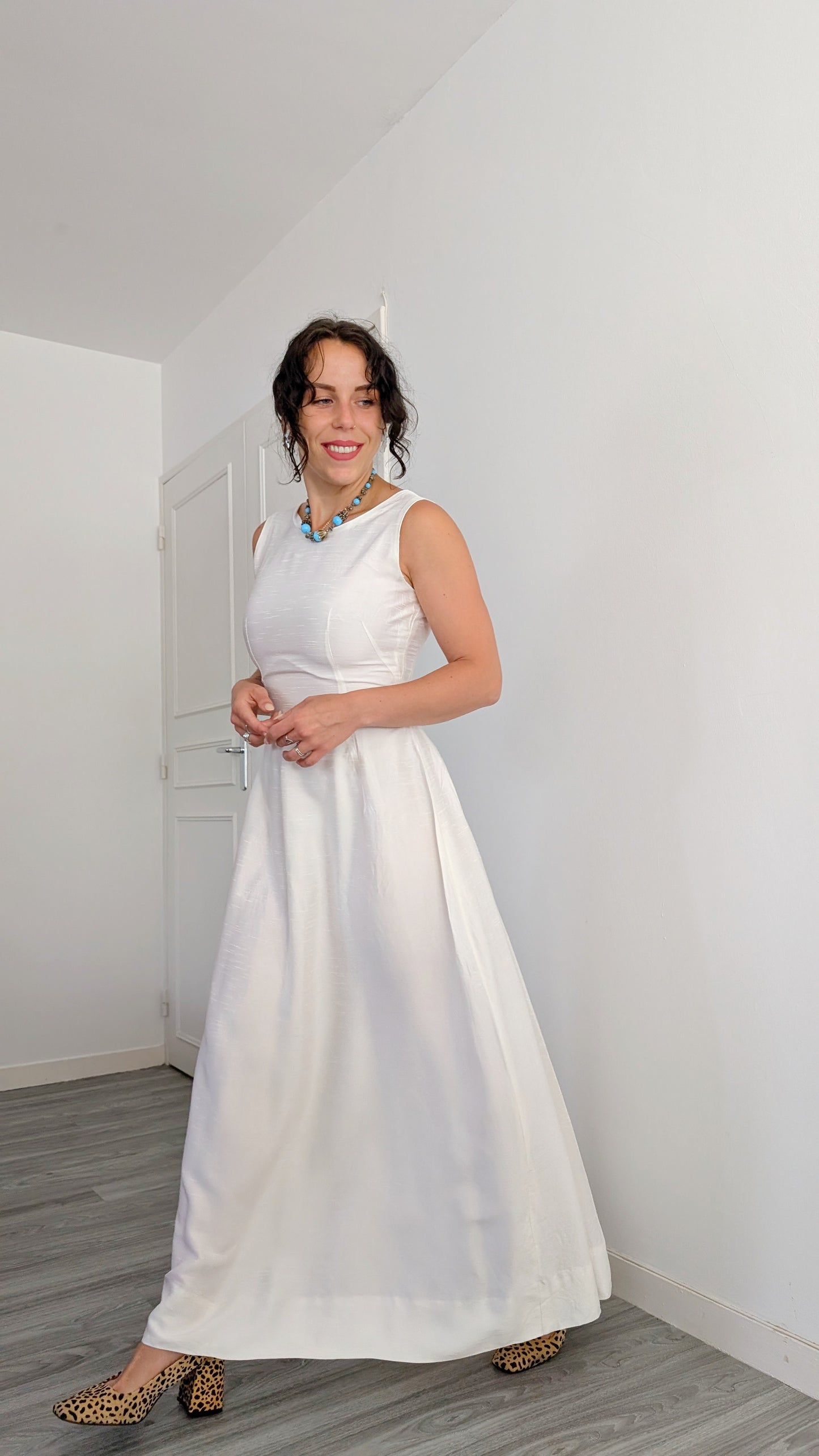 Robe ancienne soie sauvage T36