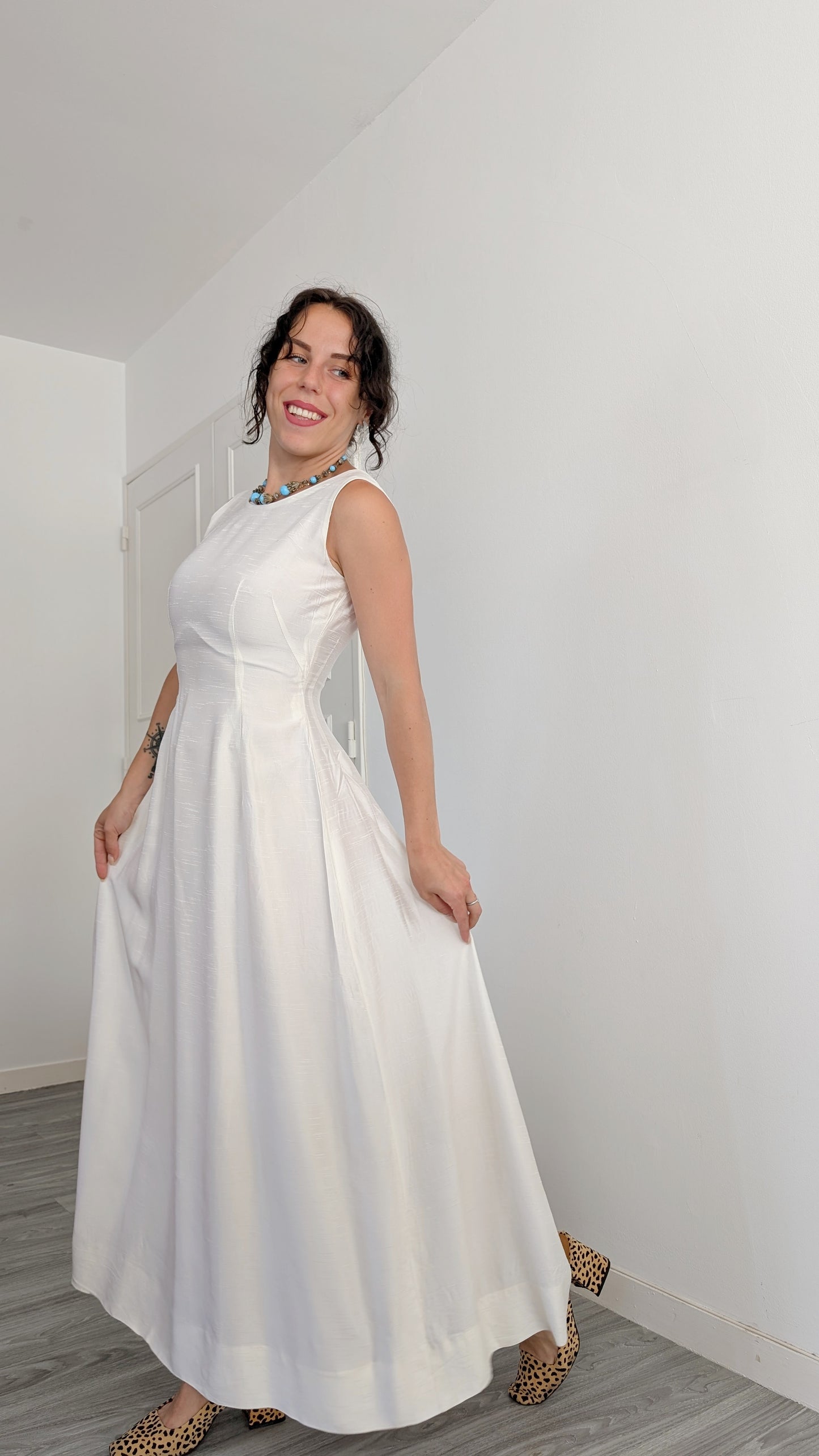 Robe ancienne soie sauvage T36