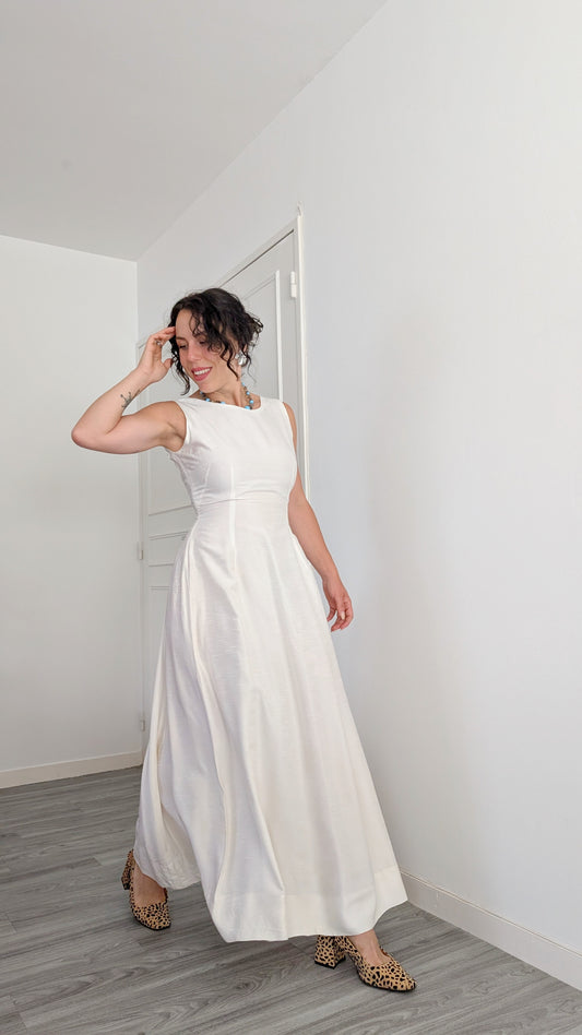 Robe ancienne soie sauvage T36