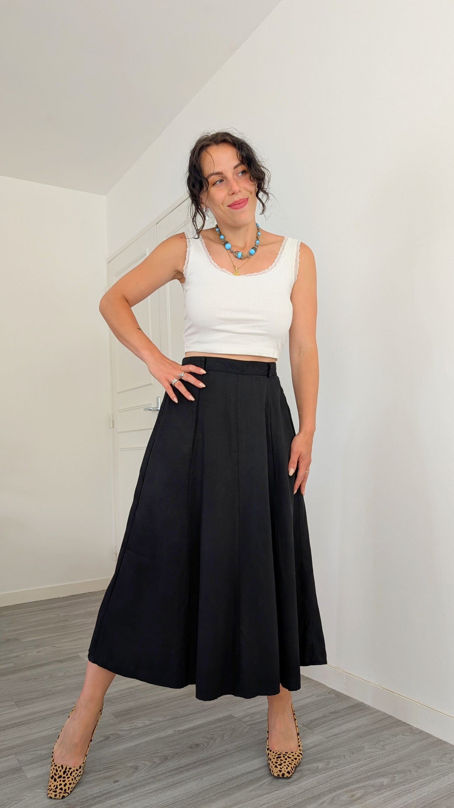 Jupe midi coton T36