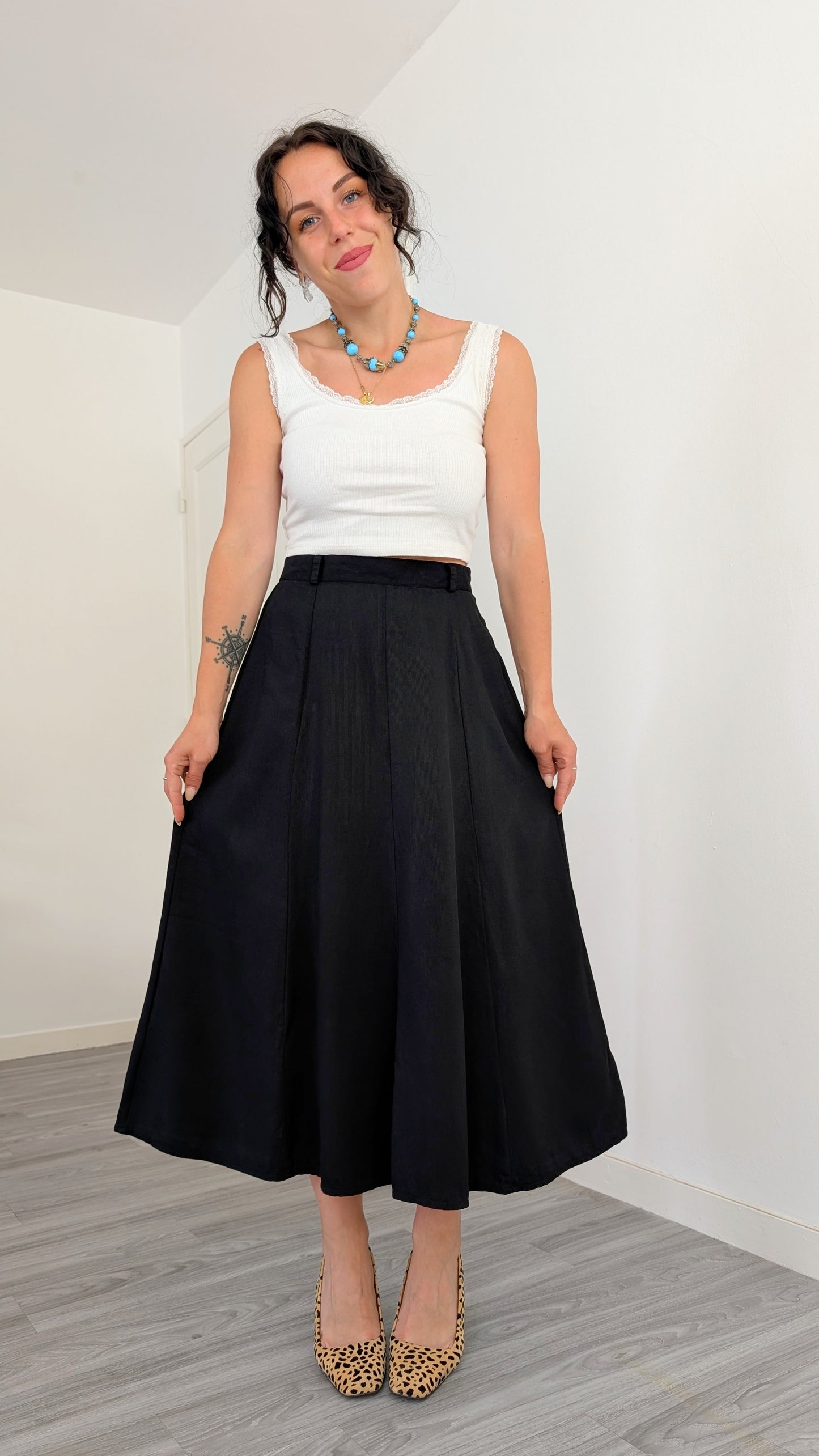 Jupe midi coton T36