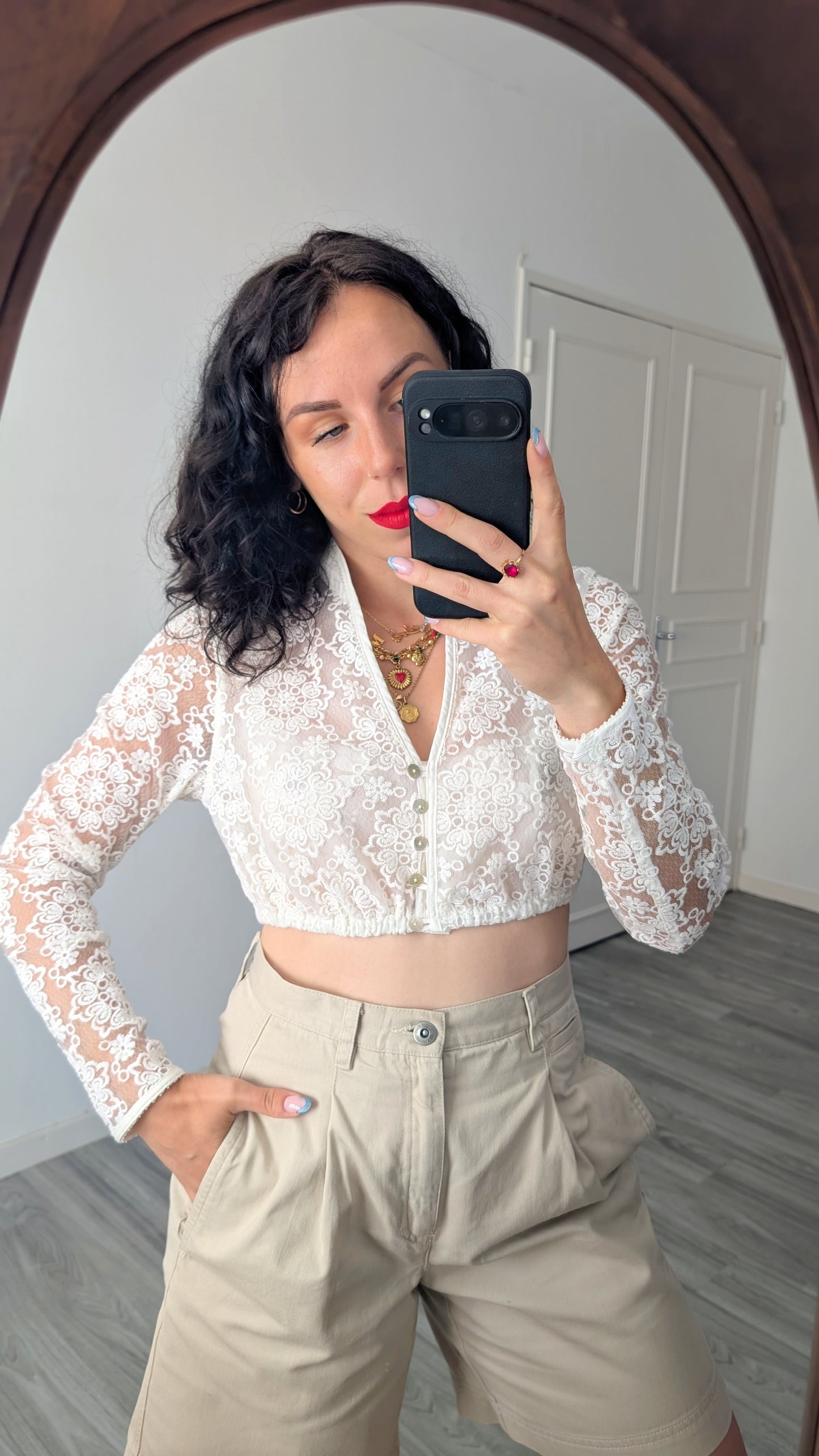 Blouse courte coton T36