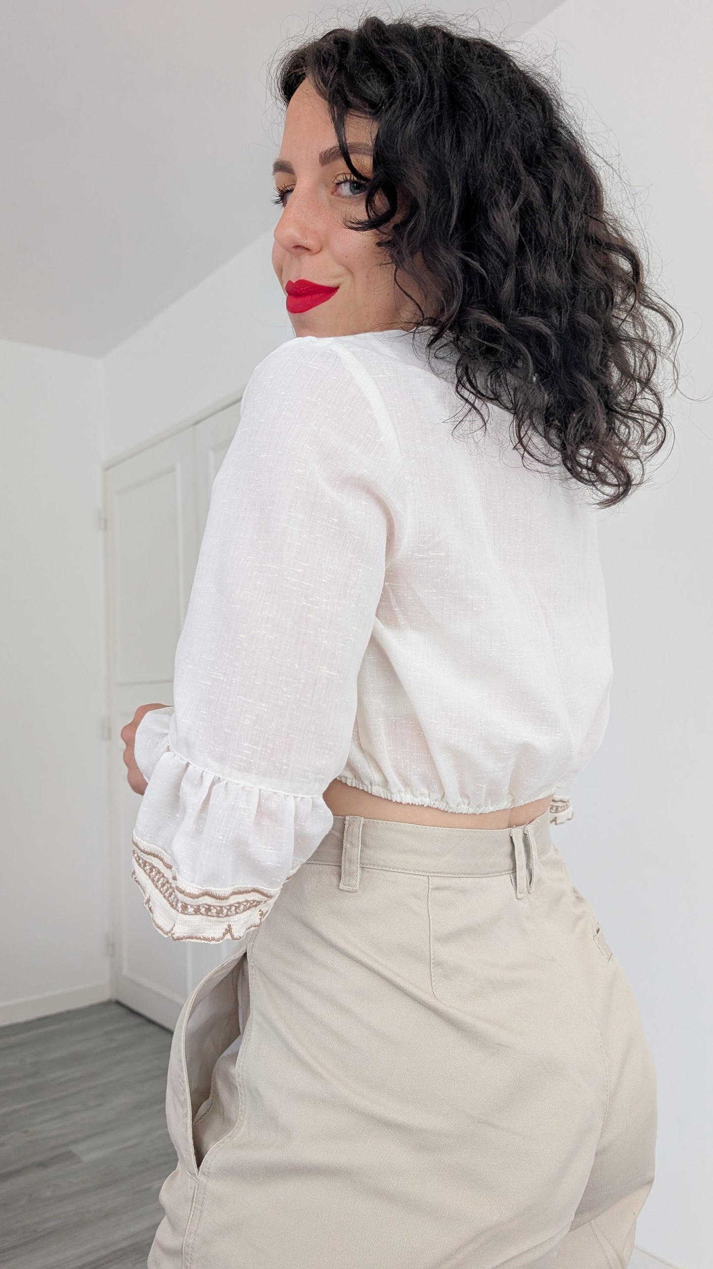 Blouse courte soie sauvage T38
