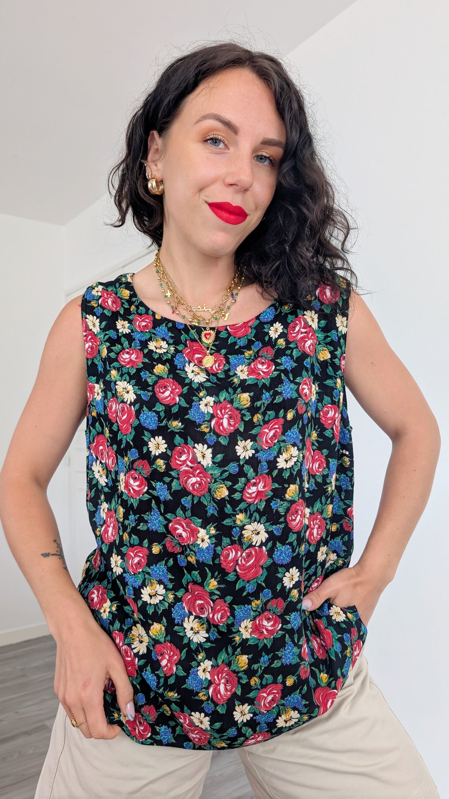 Blouse fleurie viscose T42-44