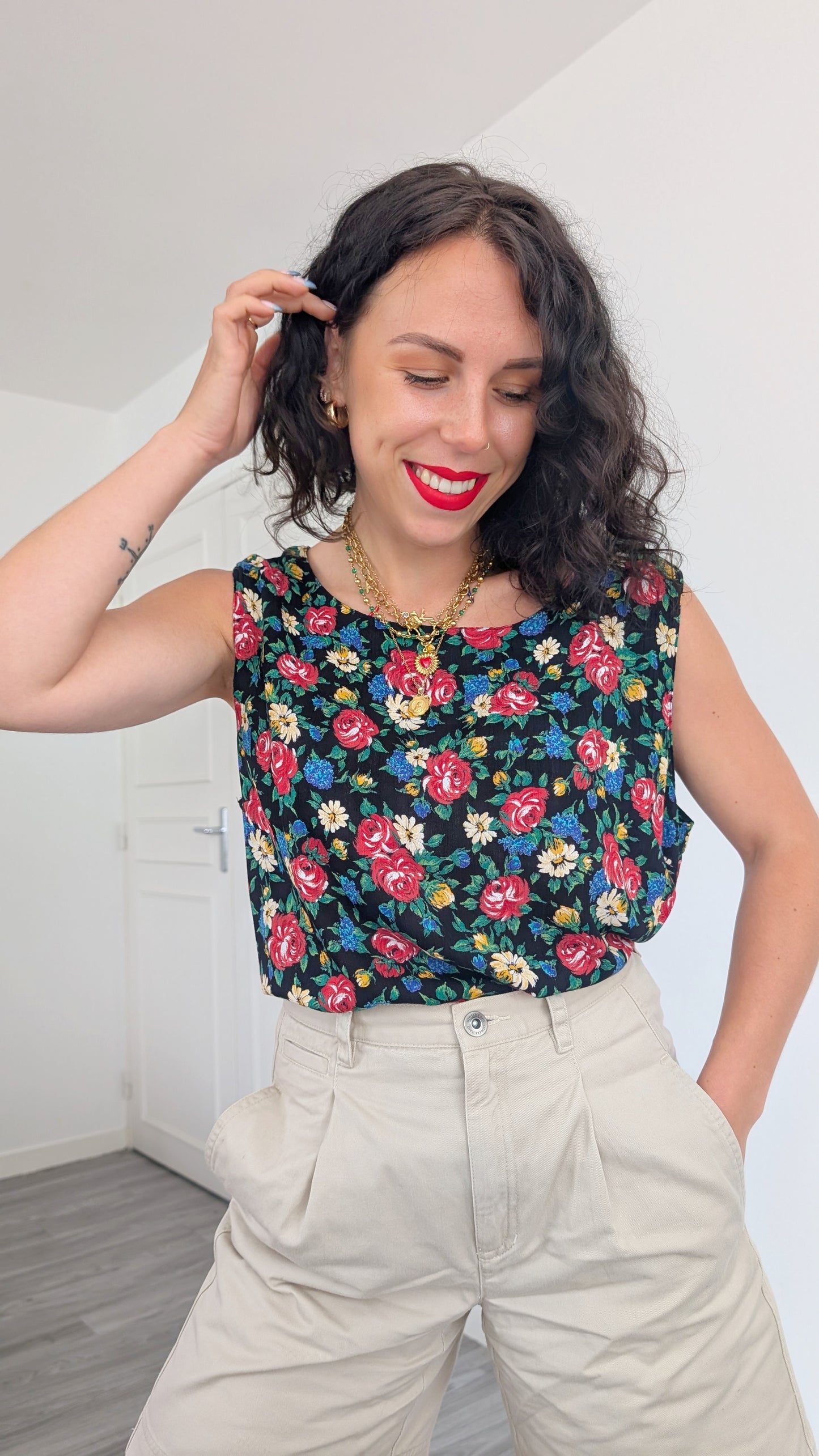 Blouse fleurie viscose T42-44