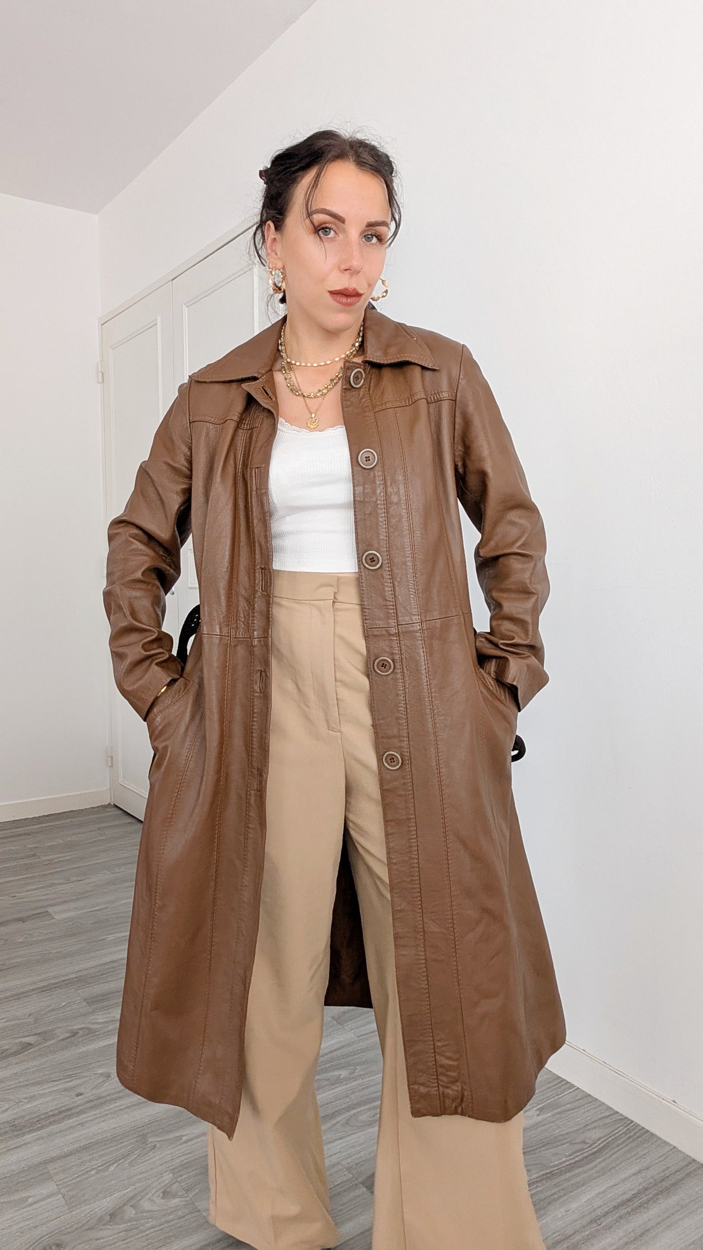 Trench cuir 70s T38