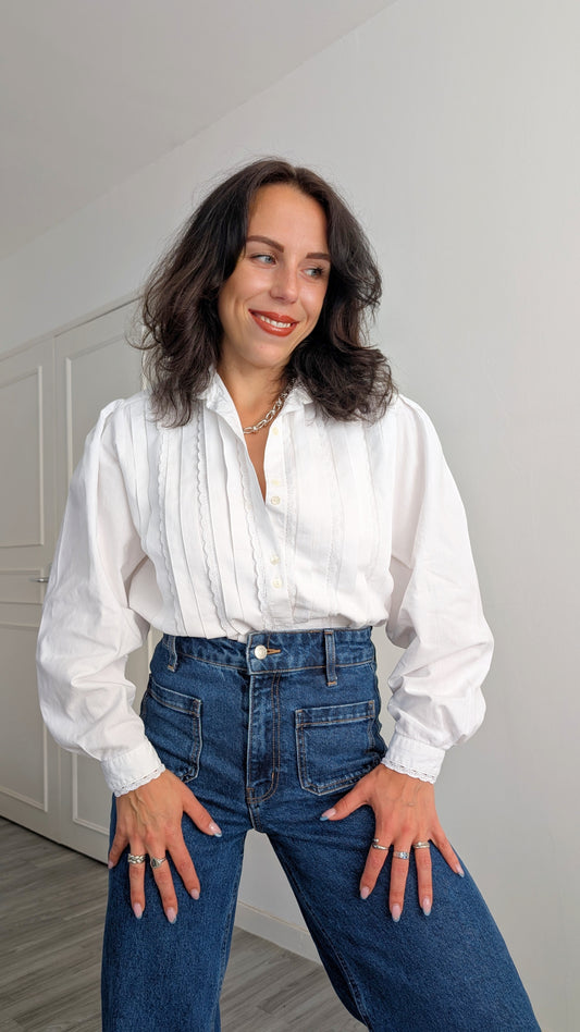 Blouse broderies coton T38-40