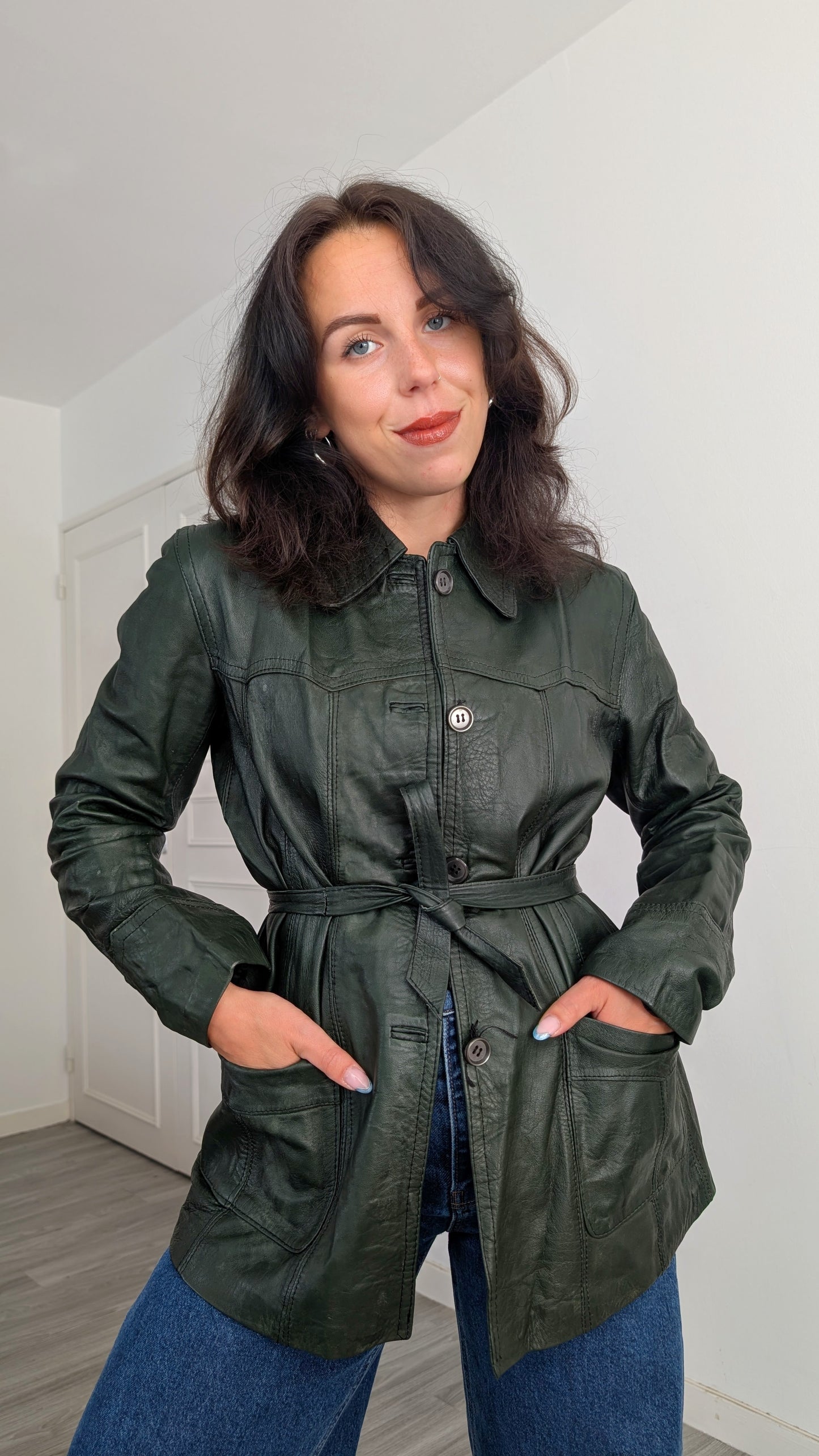 Trench cuir 70s T36-38