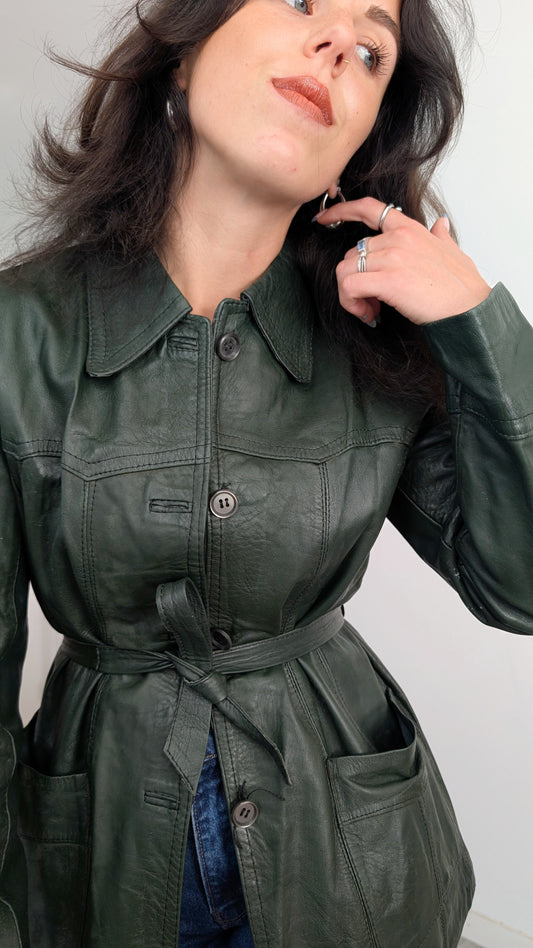 Trench cuir 70s T36-38
