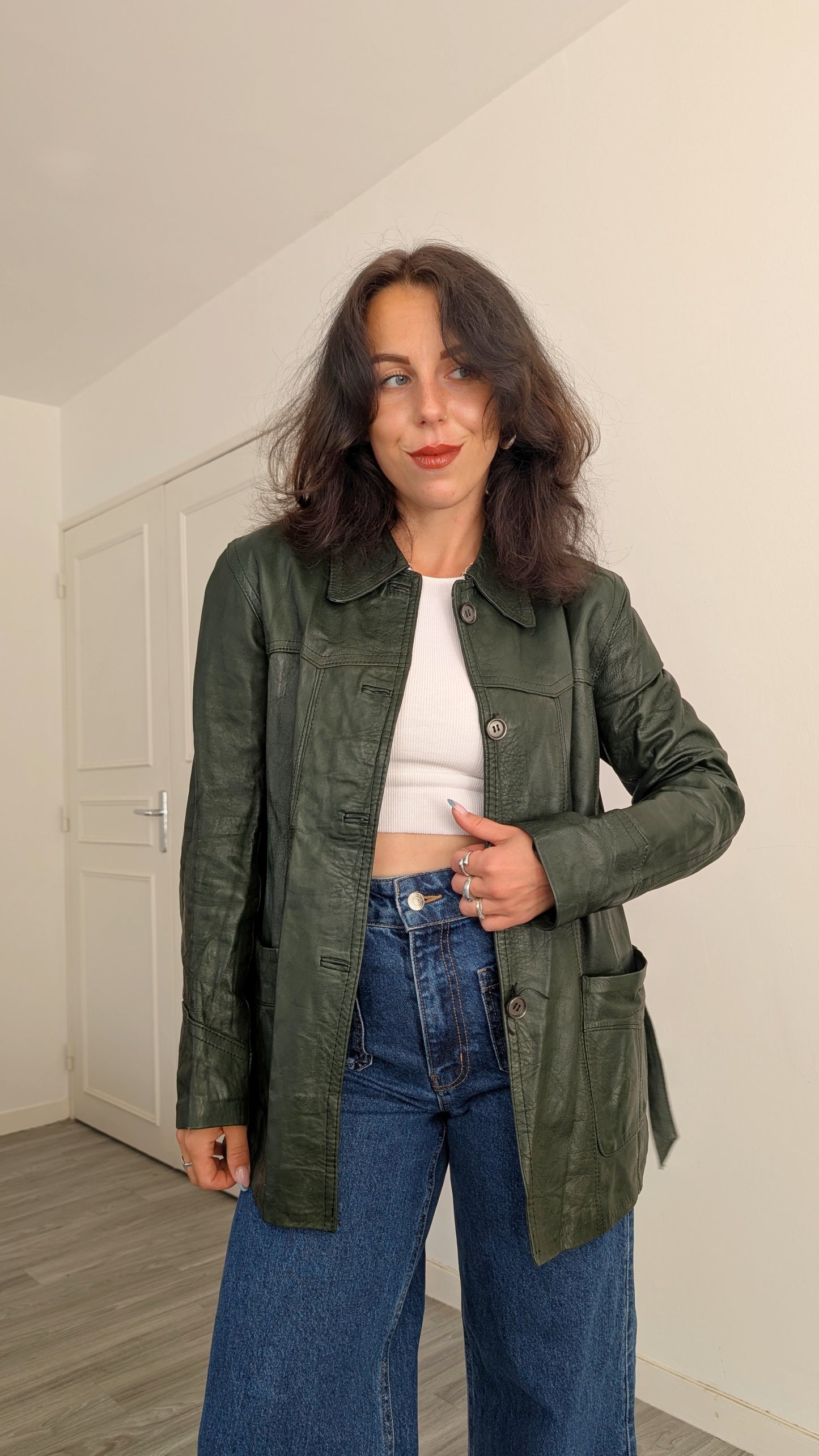 Trench cuir 70s T36-38