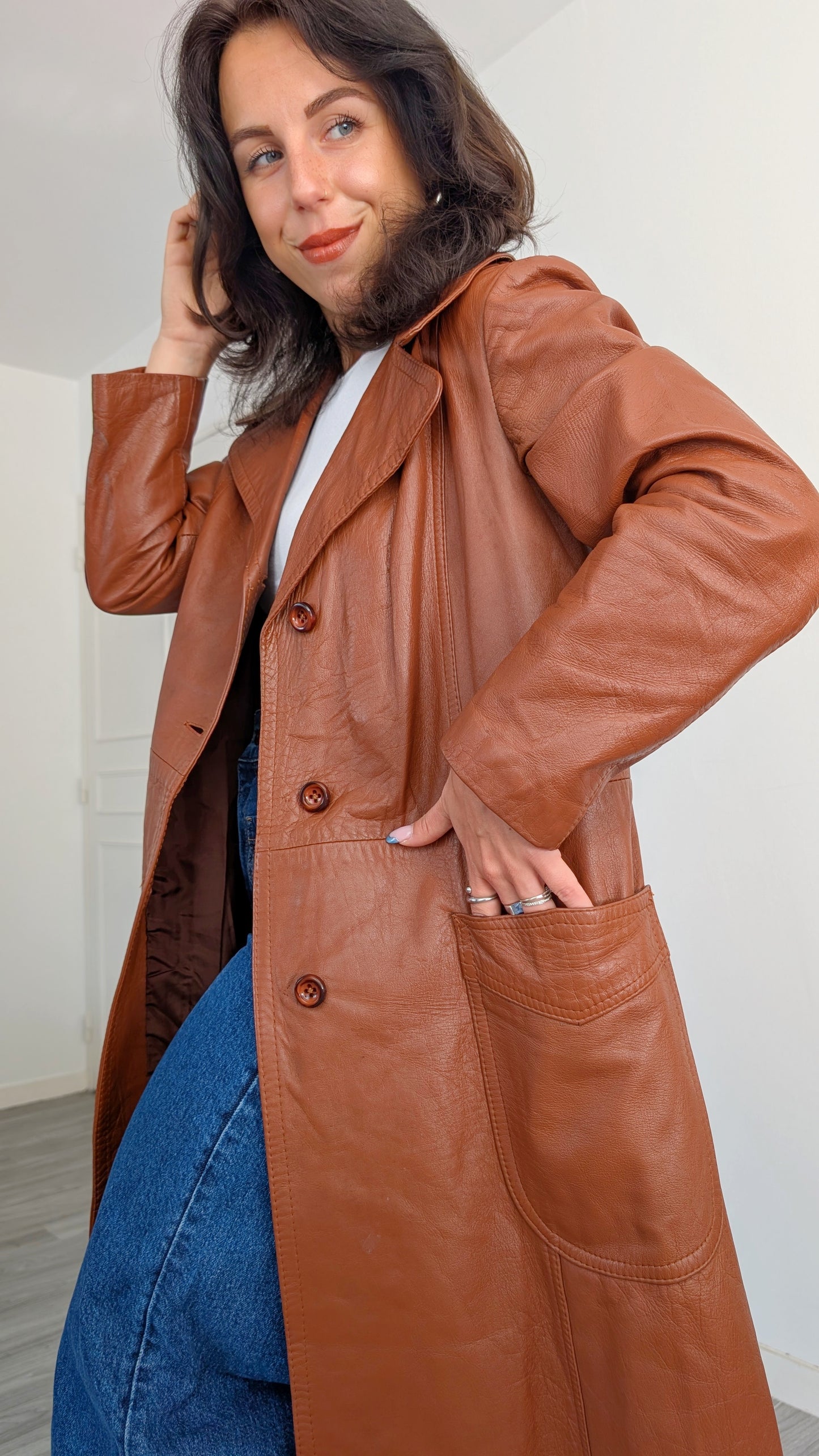 Trench cuir 1960 T40-42
