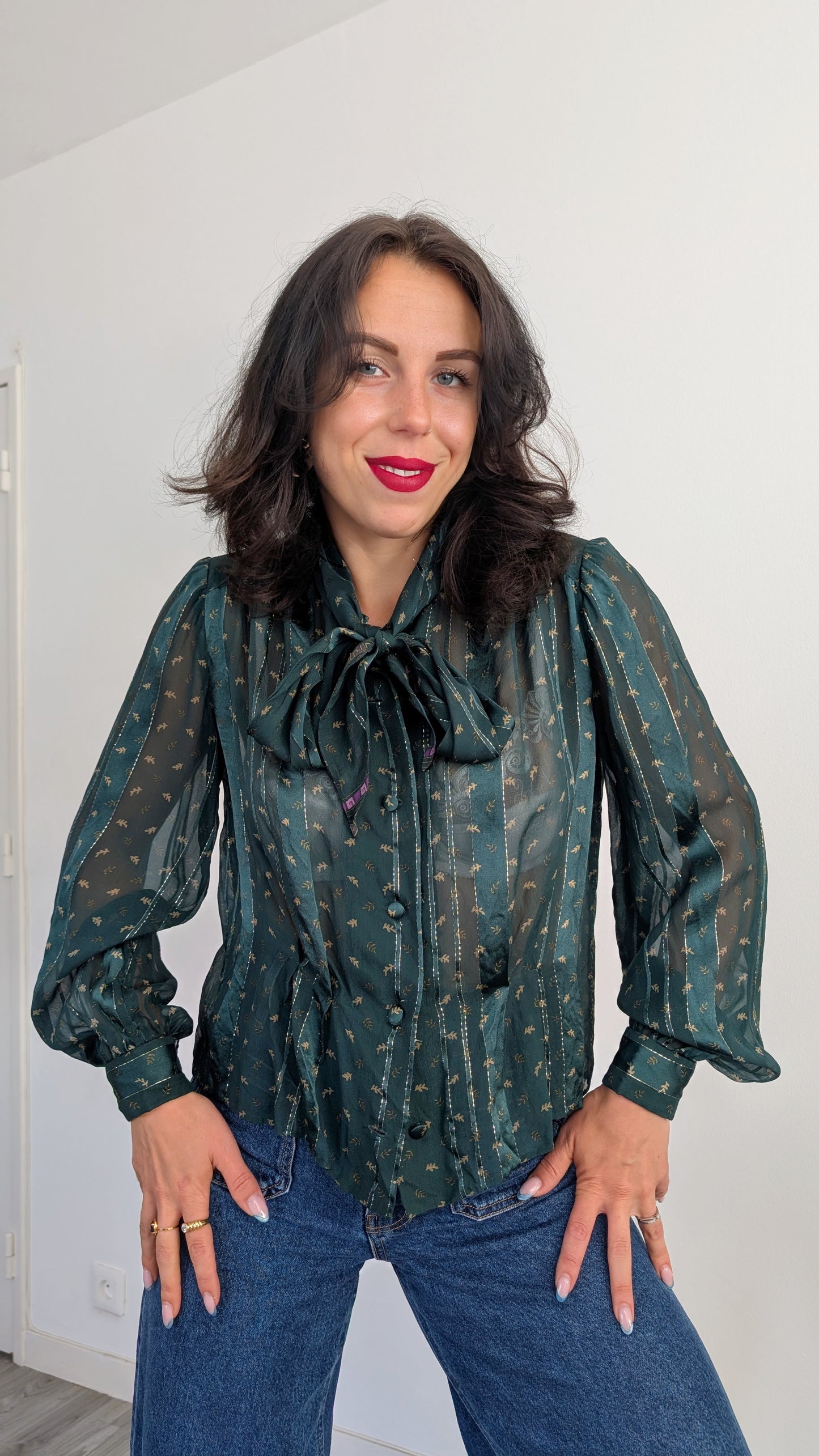 Blouse 80s soie T36