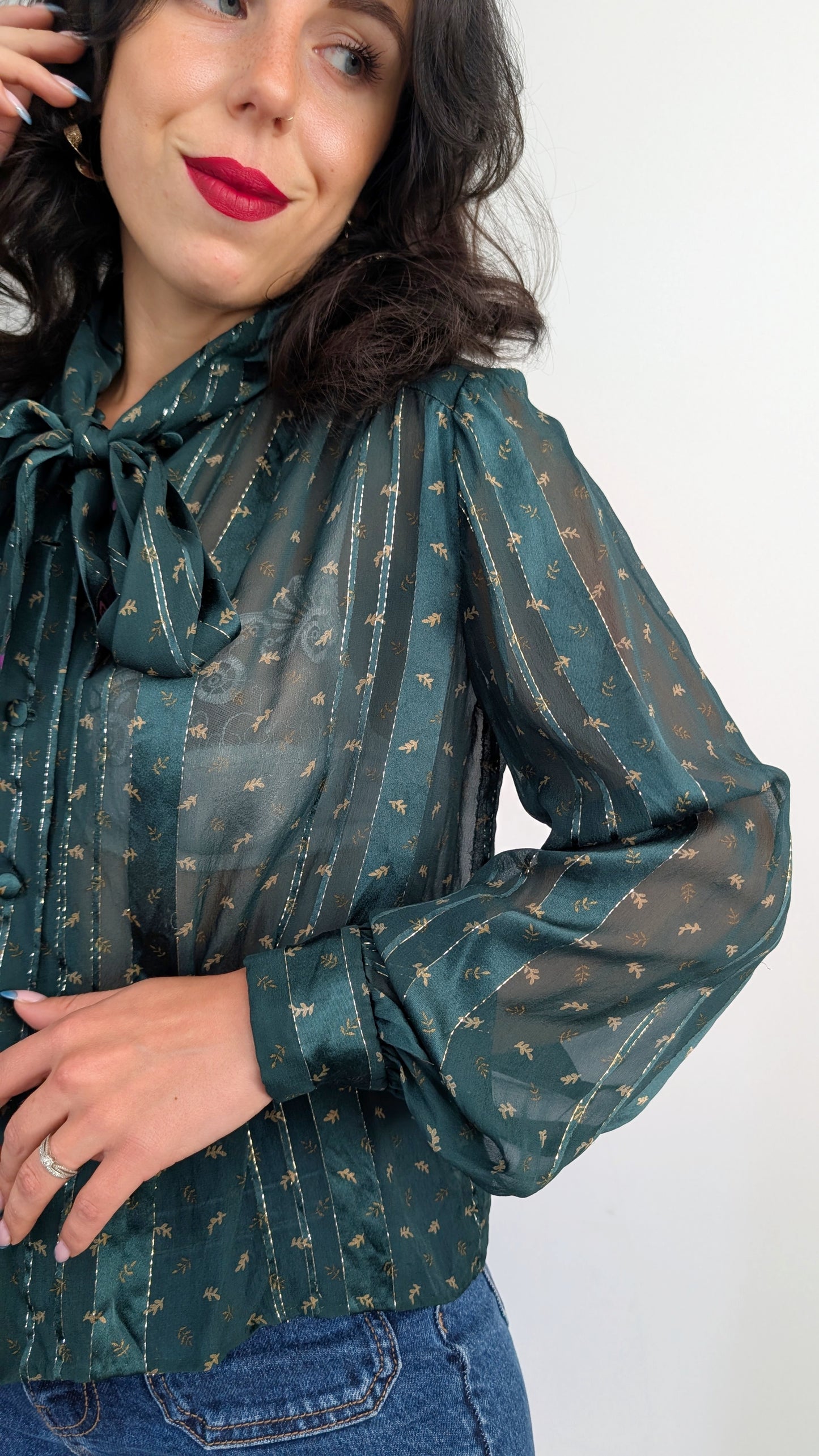 Blouse 80s soie T36