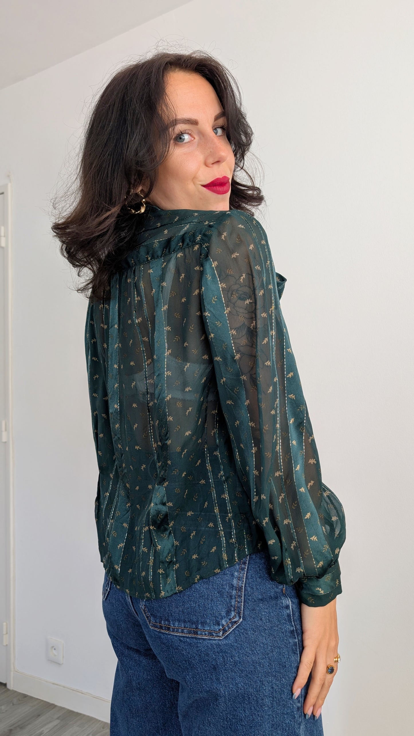 Blouse 80s soie T36