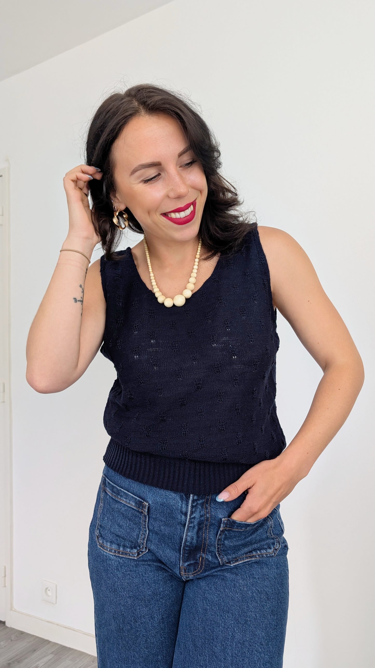 Haut brodé coton T36-38