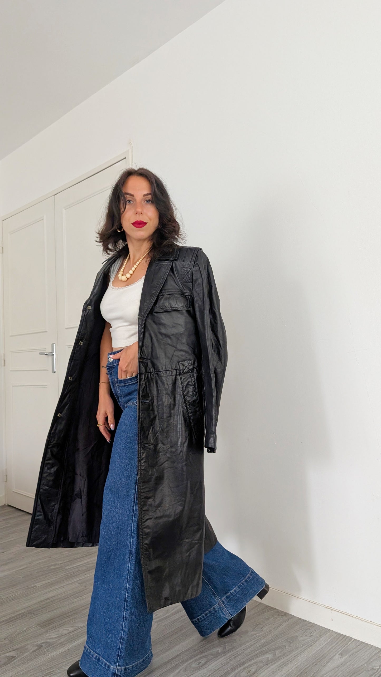 Trench cuir 1980 T38-40