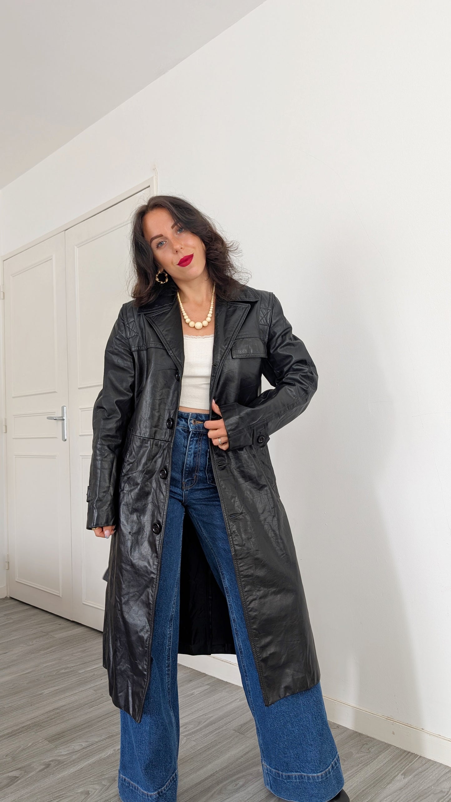 Trench cuir 1980 T38-40