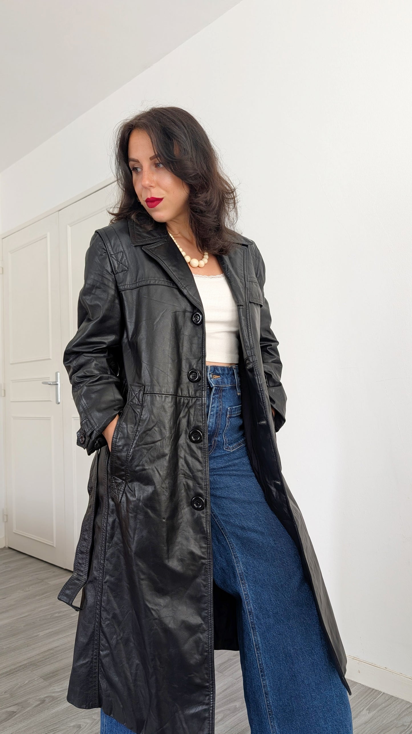 Trench cuir 1980 T38-40