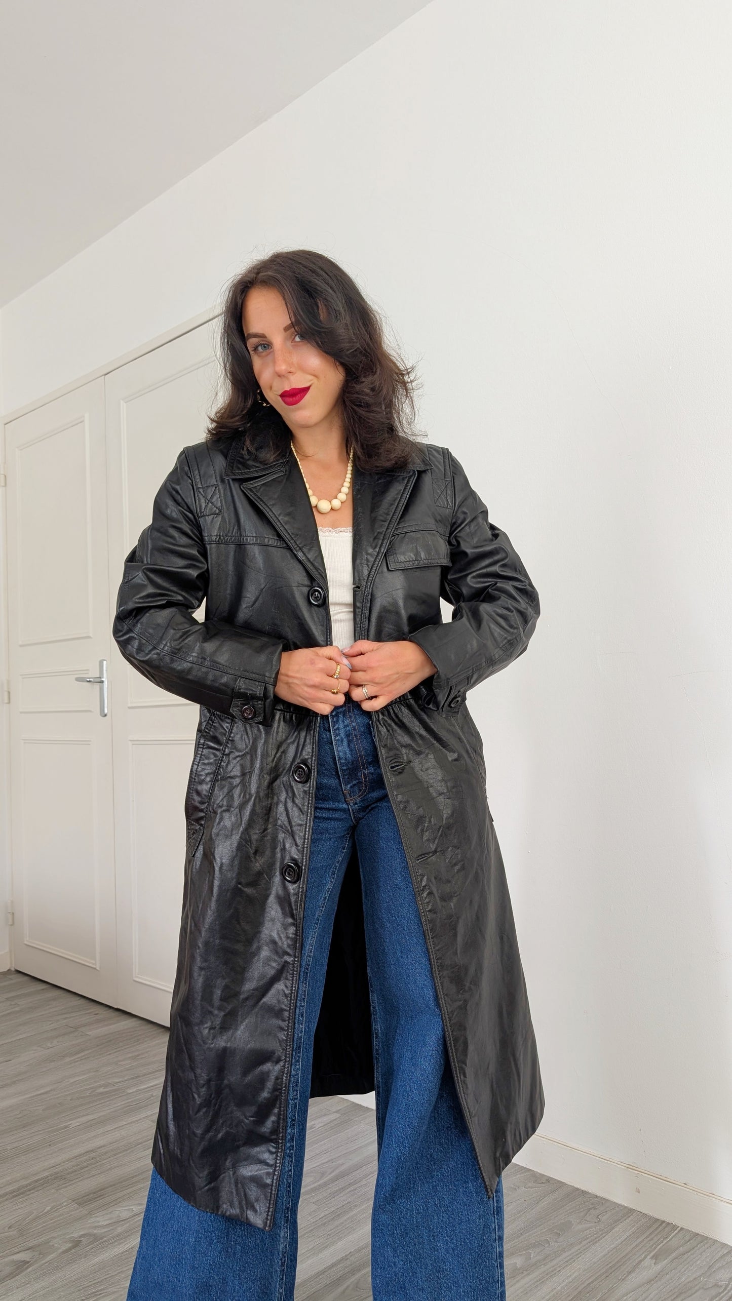 Trench cuir 1980 T38-40