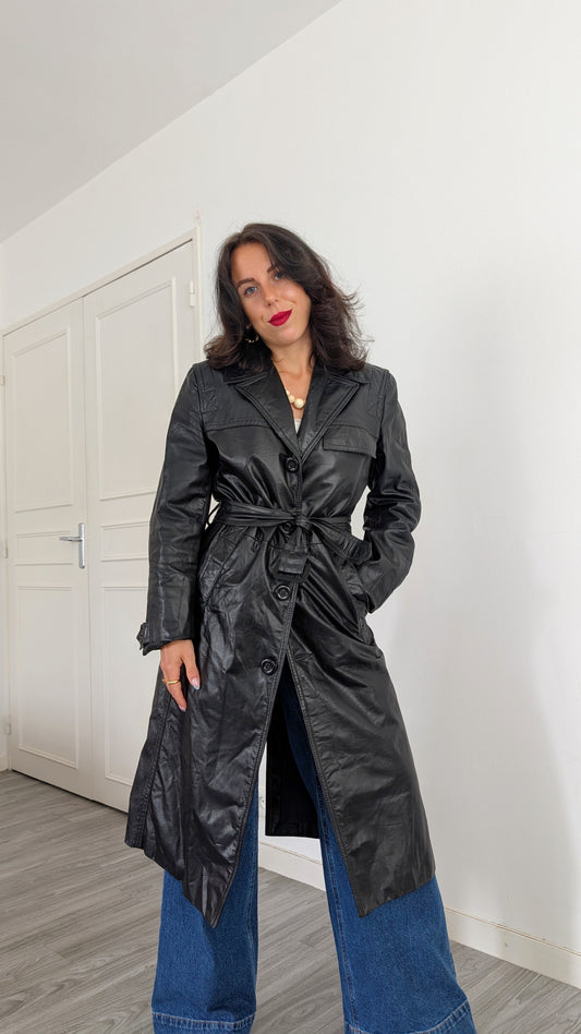 Trench cuir 1980 T38-40