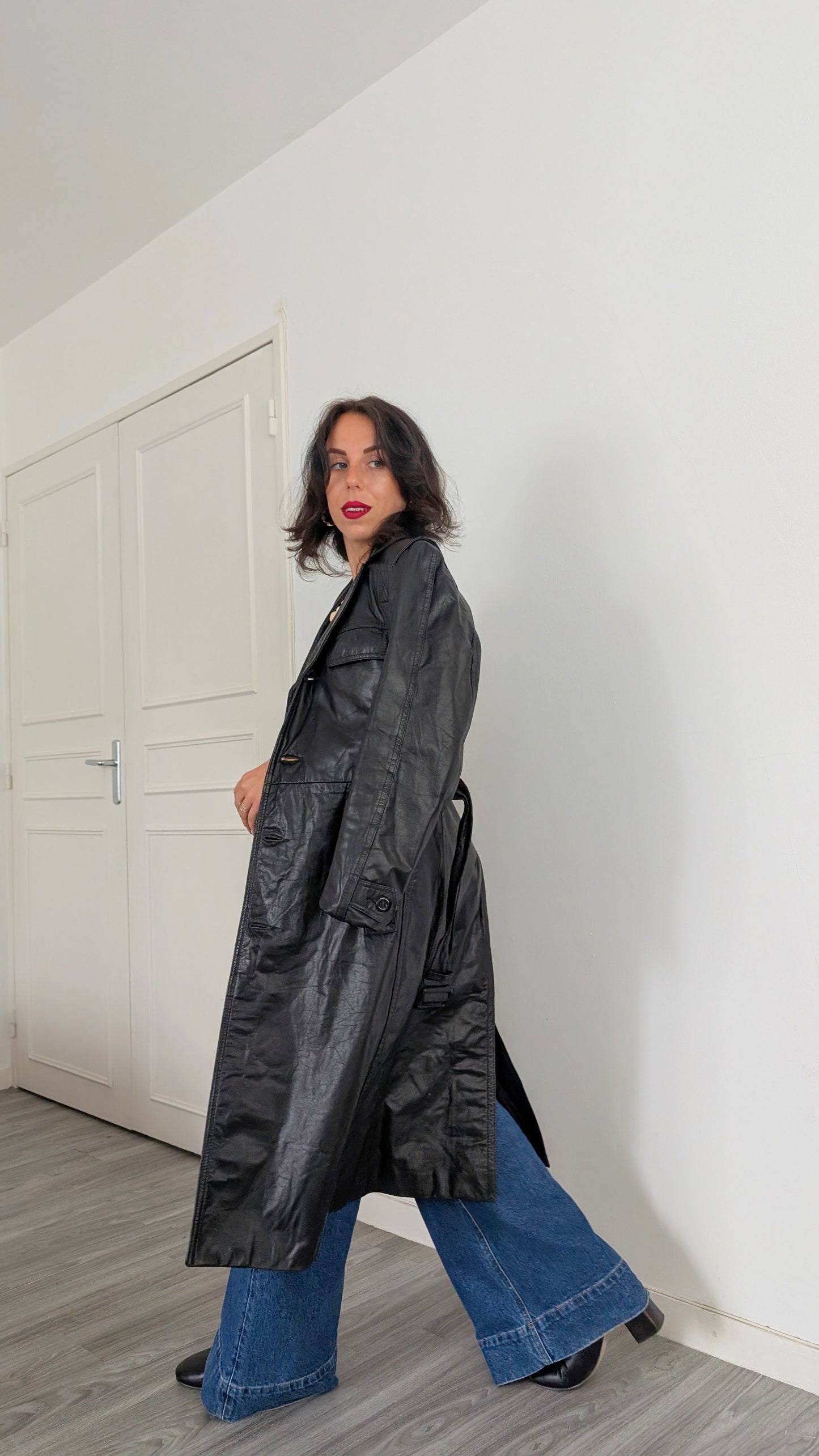 Trench cuir 1980 T38-40