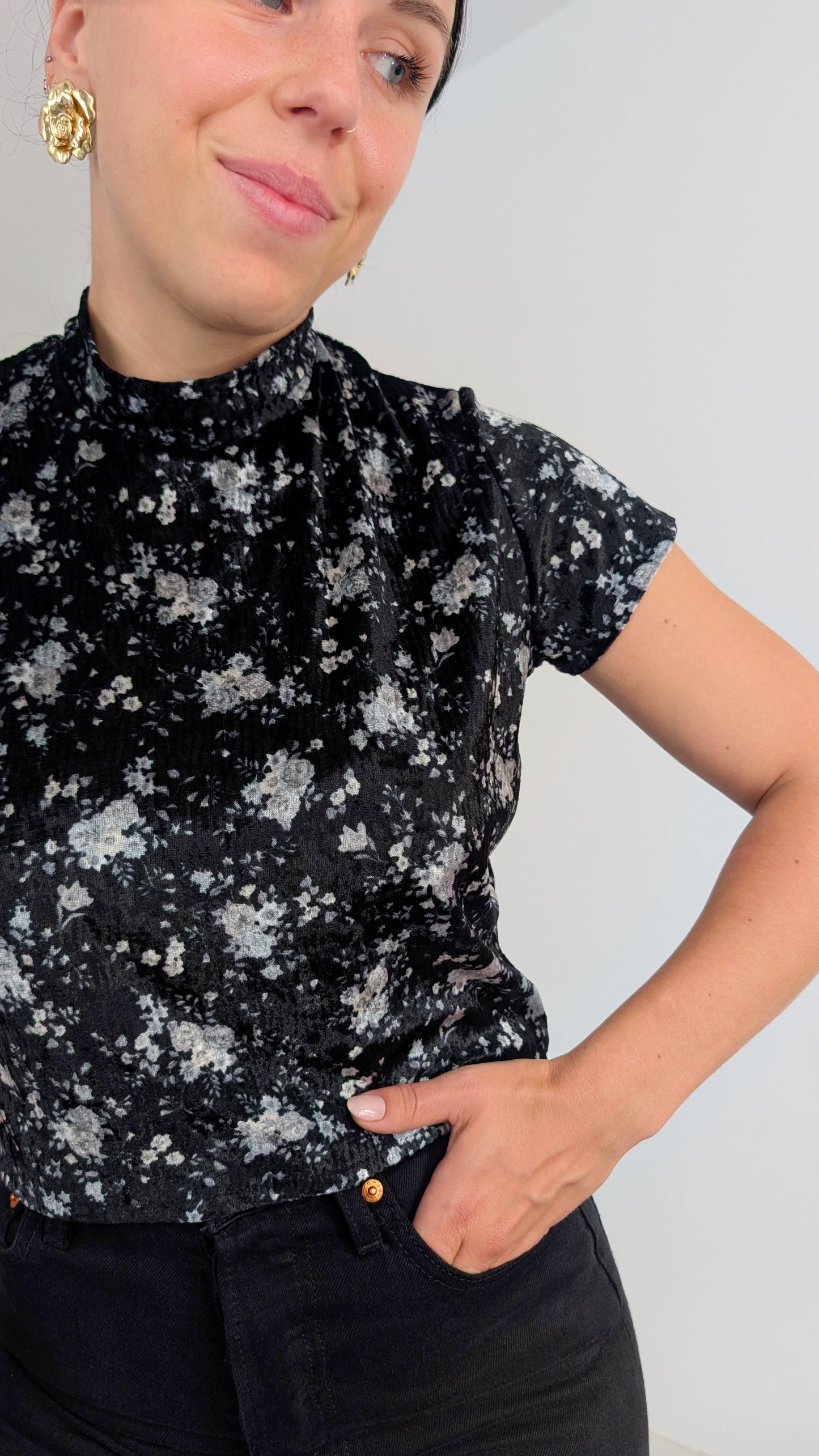 Top velours de coton T36-38