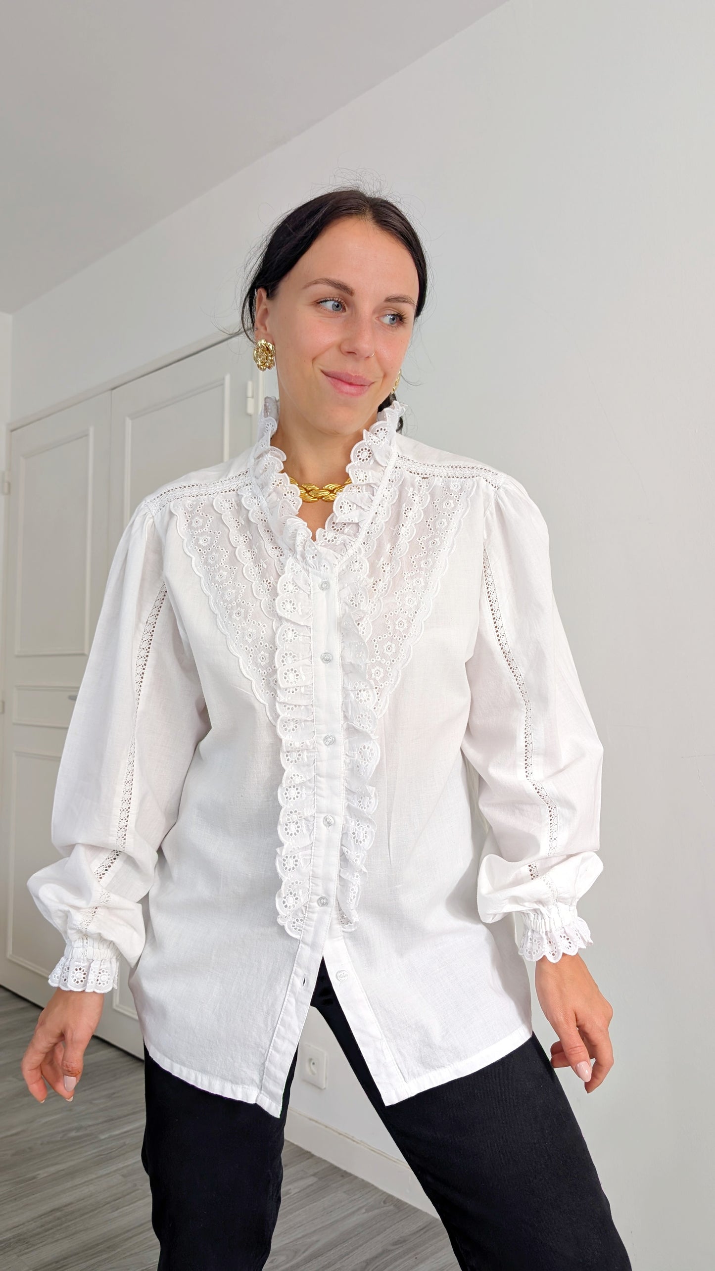 Blouse romantique coton T42-44