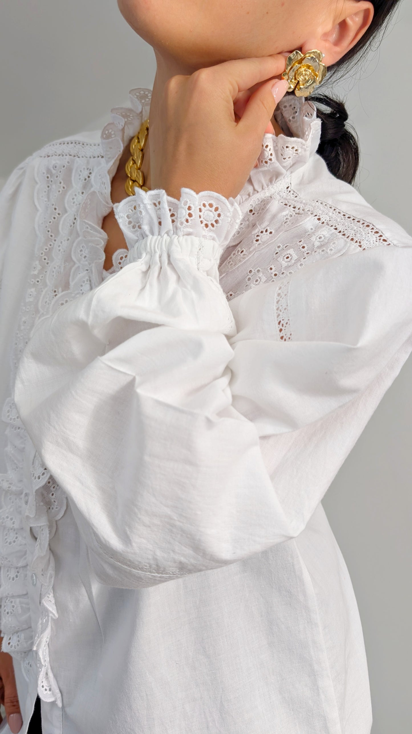Blouse romantique coton T42-44