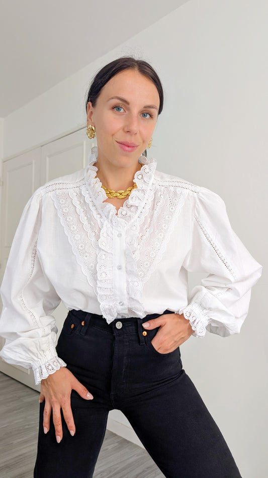 Blouse romantique coton T42-44