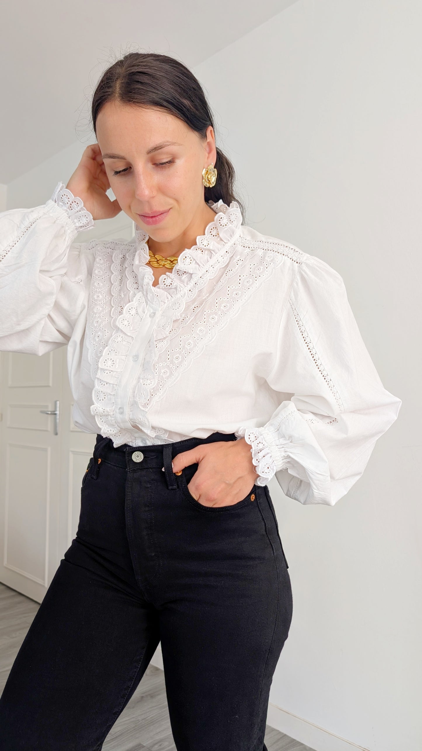 Blouse romantique coton T42-44