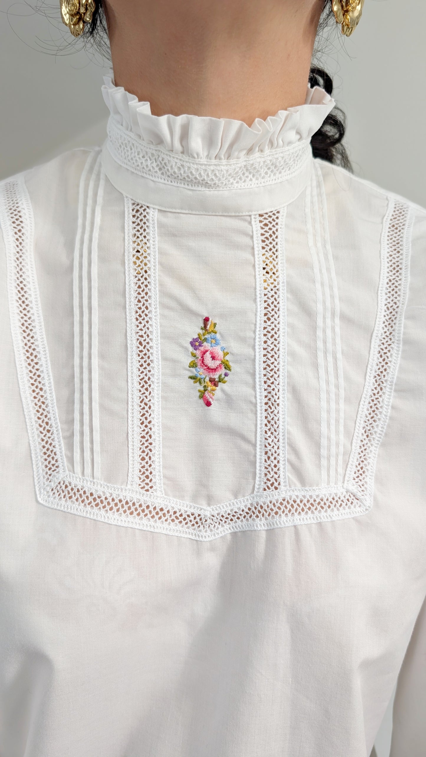 Blouse romantique coton T38