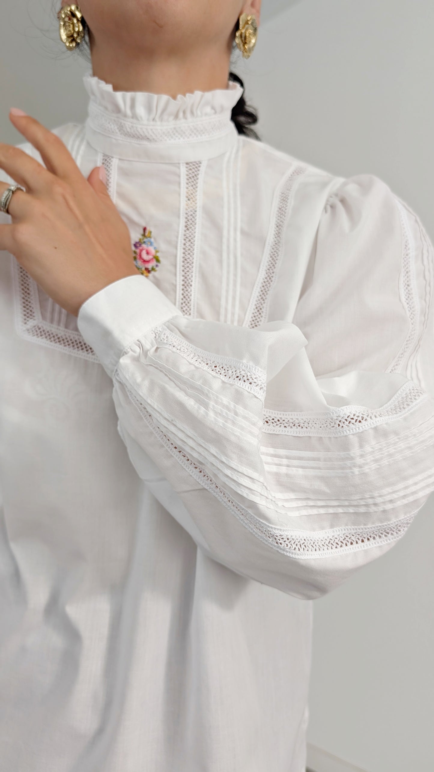 Blouse romantique coton T38