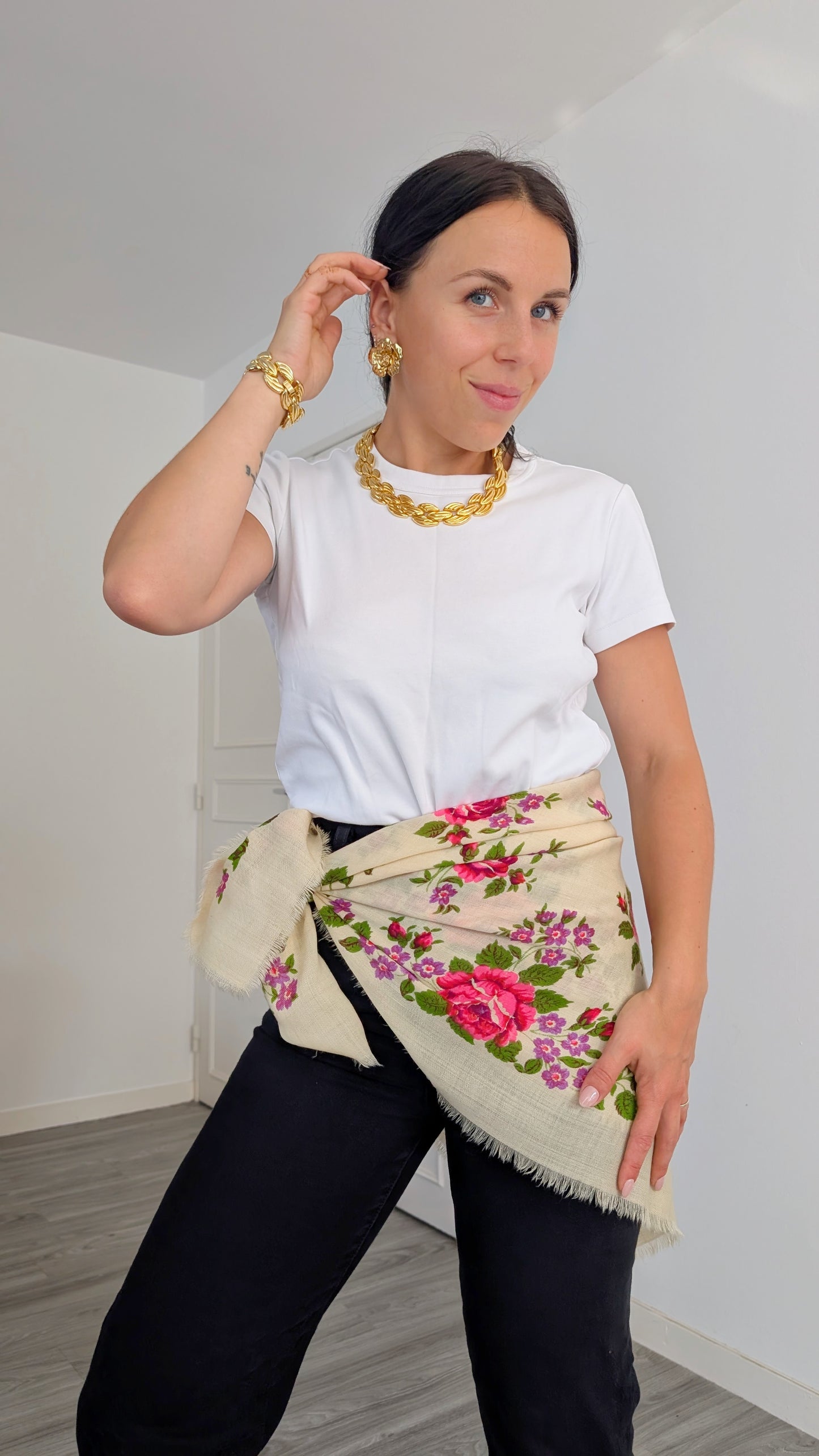 Grand foulard 70s laine douce