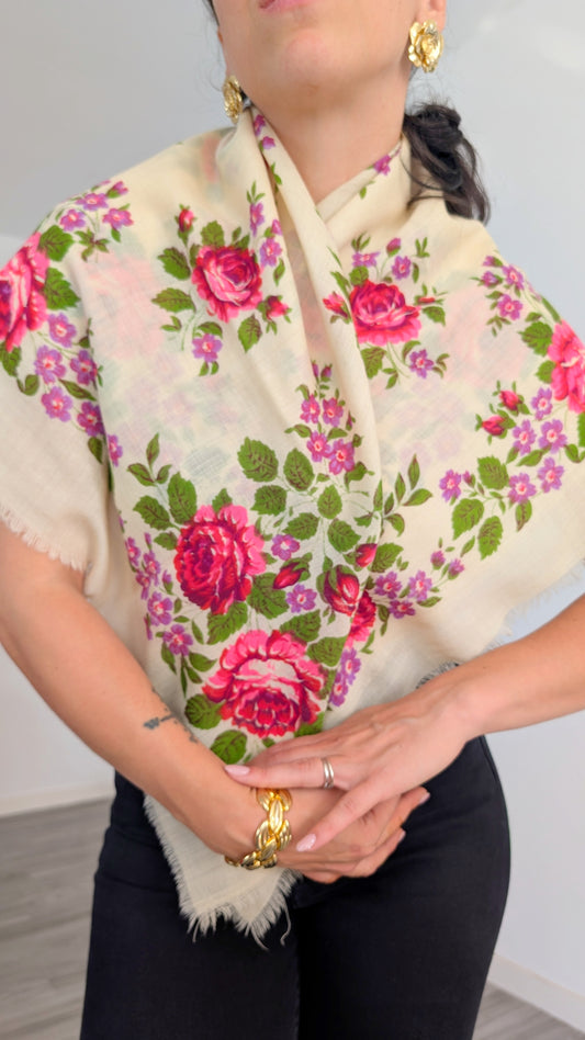 Grand foulard 70s laine douce