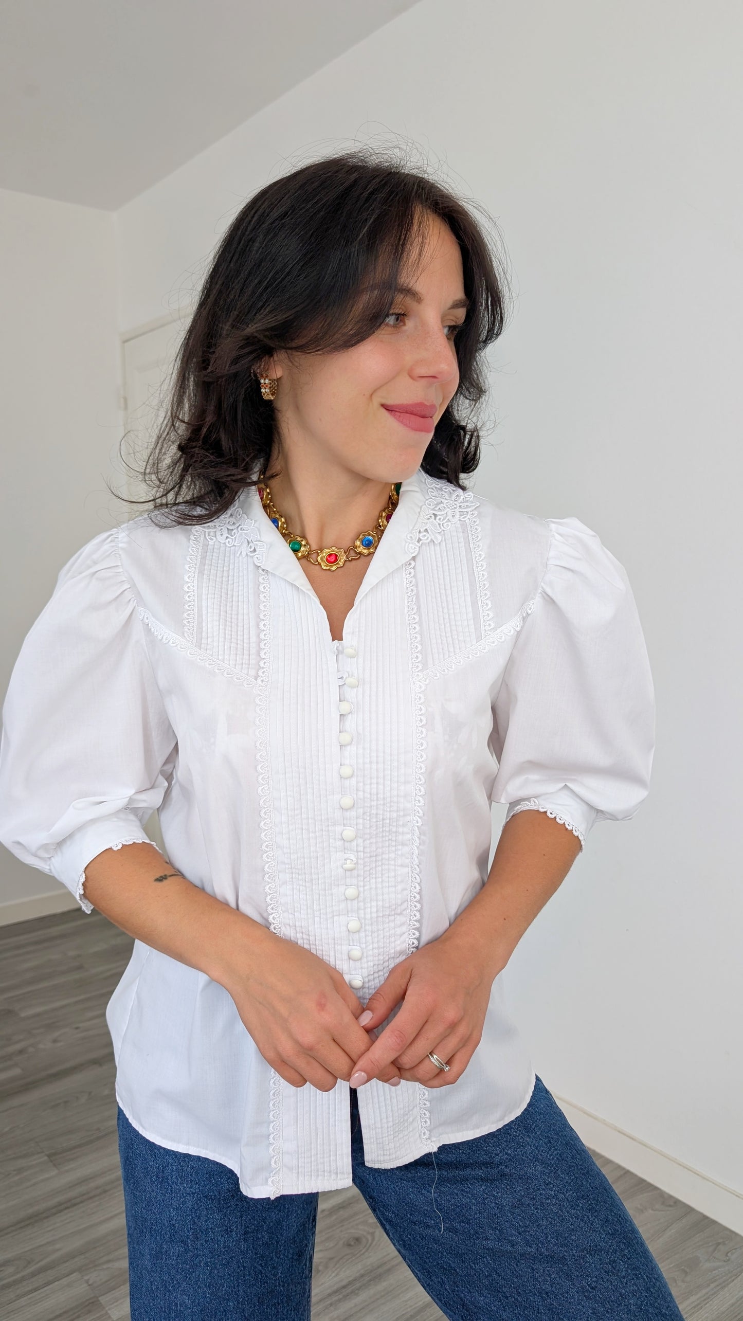 Blouse romantique coton T40-42