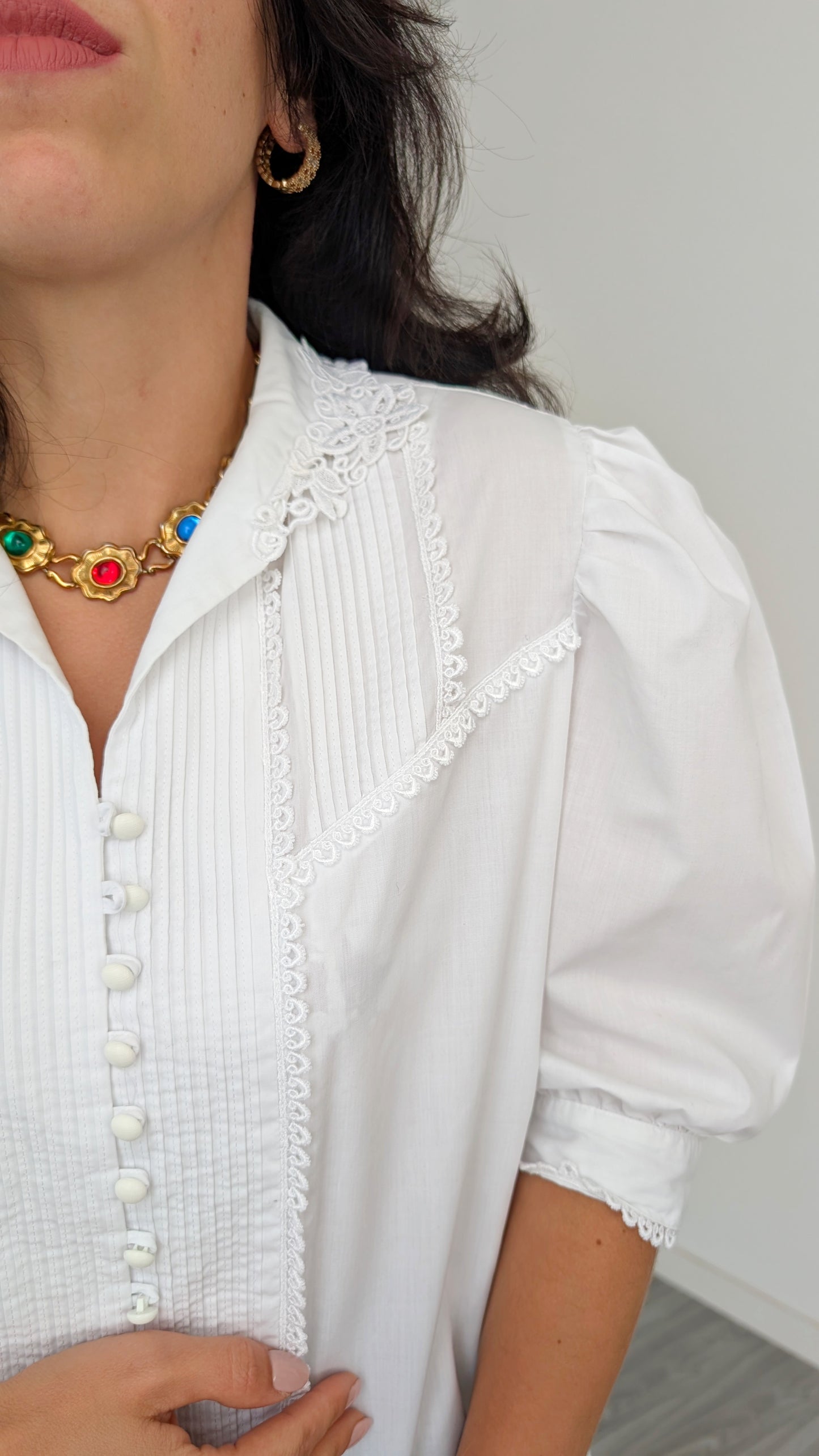 Blouse romantique coton T40-42
