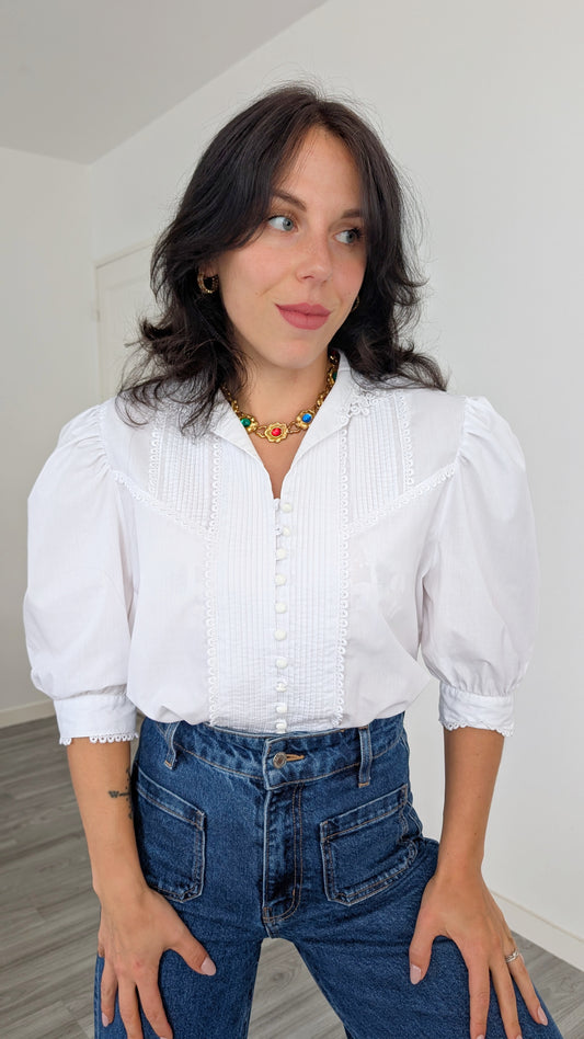 Blouse romantique coton T40-42