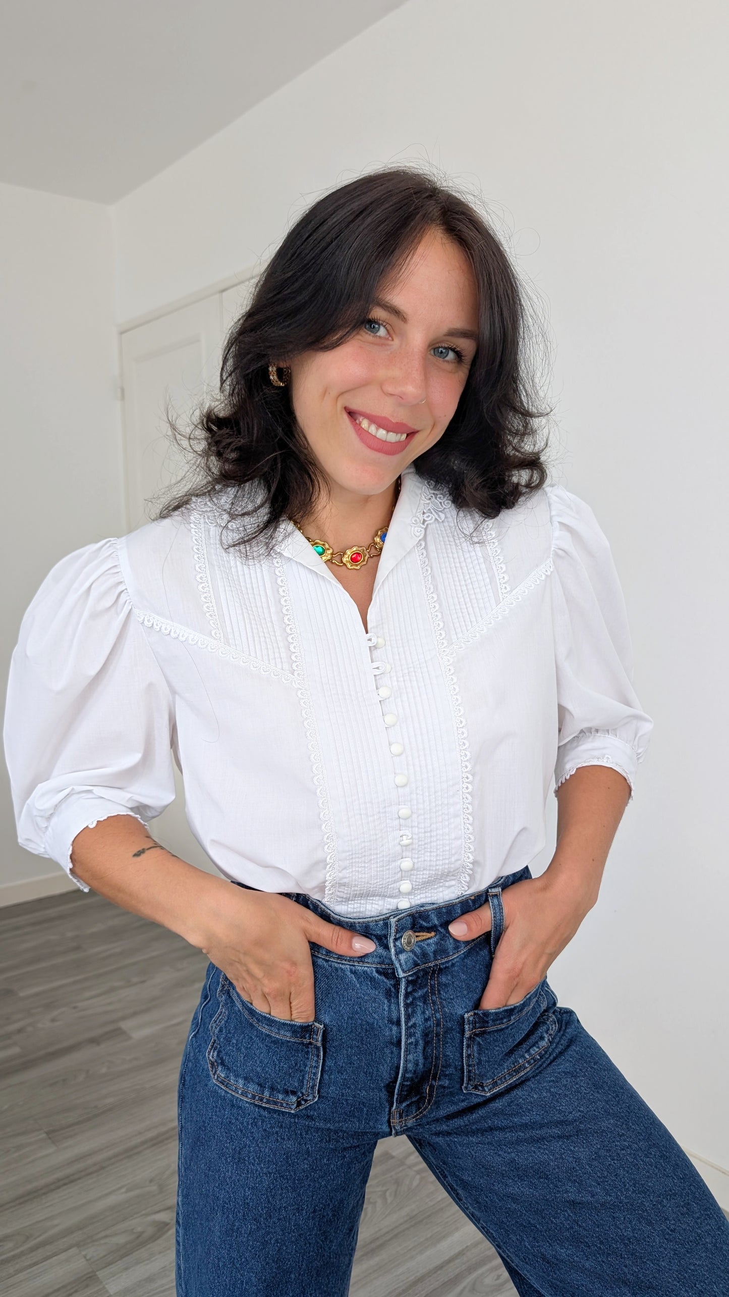Blouse romantique coton T40-42