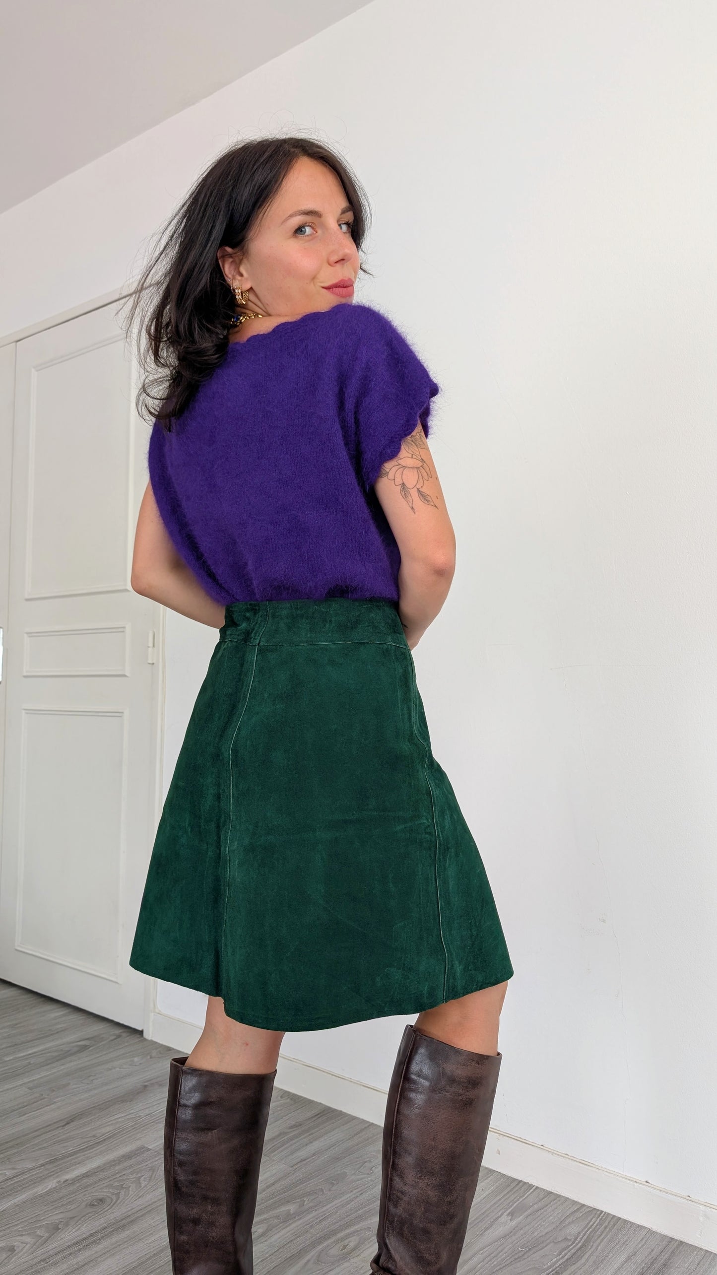 Jupe daim 70s T40