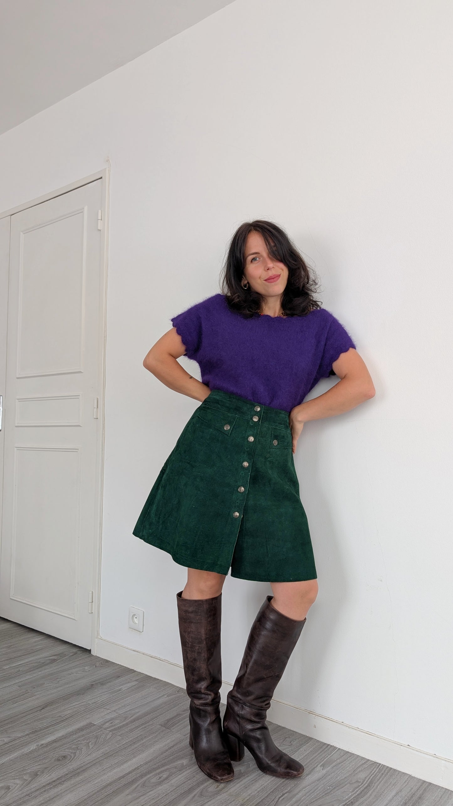 Jupe daim 70s T40